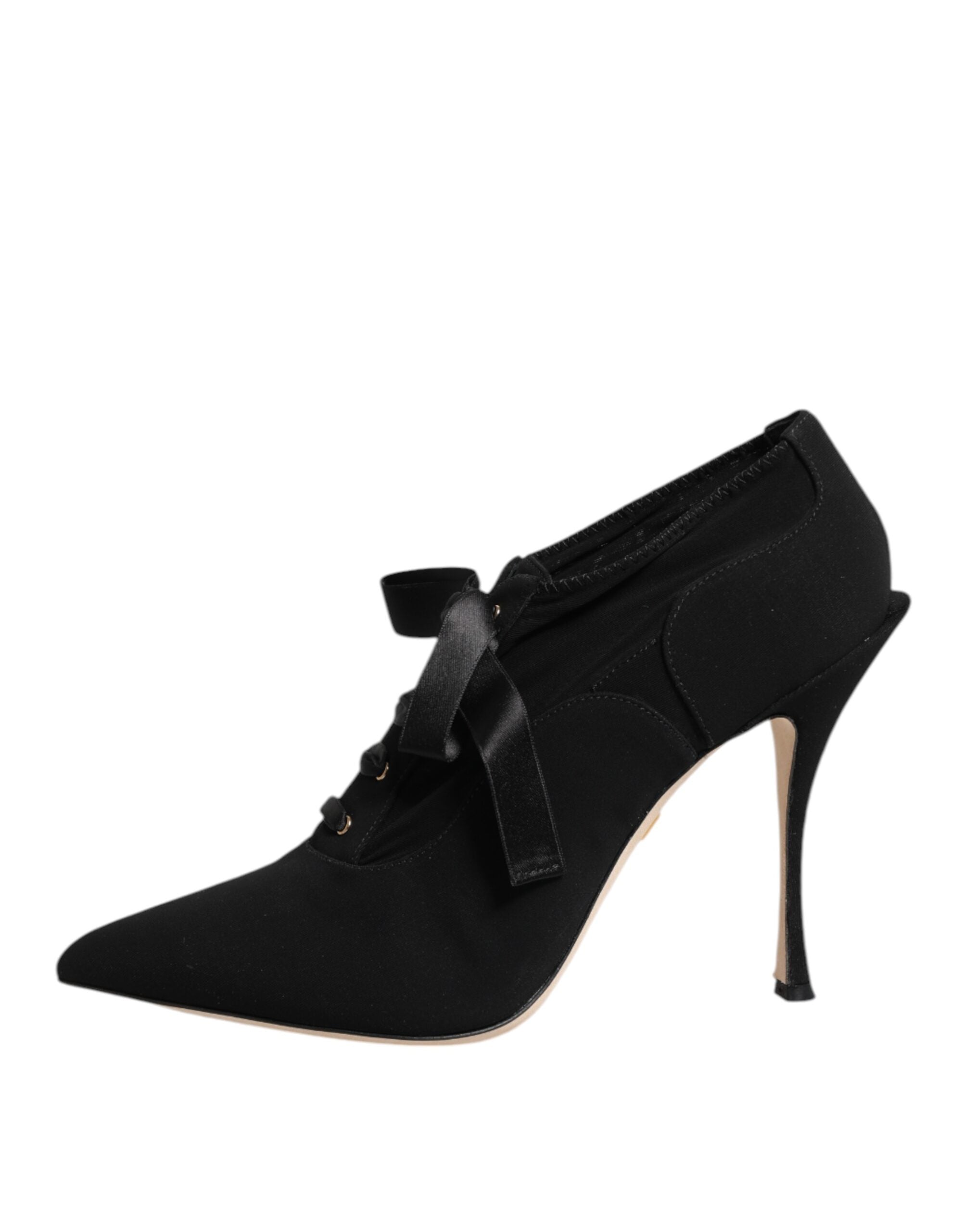 Dolce & Gabbana Black Lace Up Stiletto Heels - Artisanal Luxury