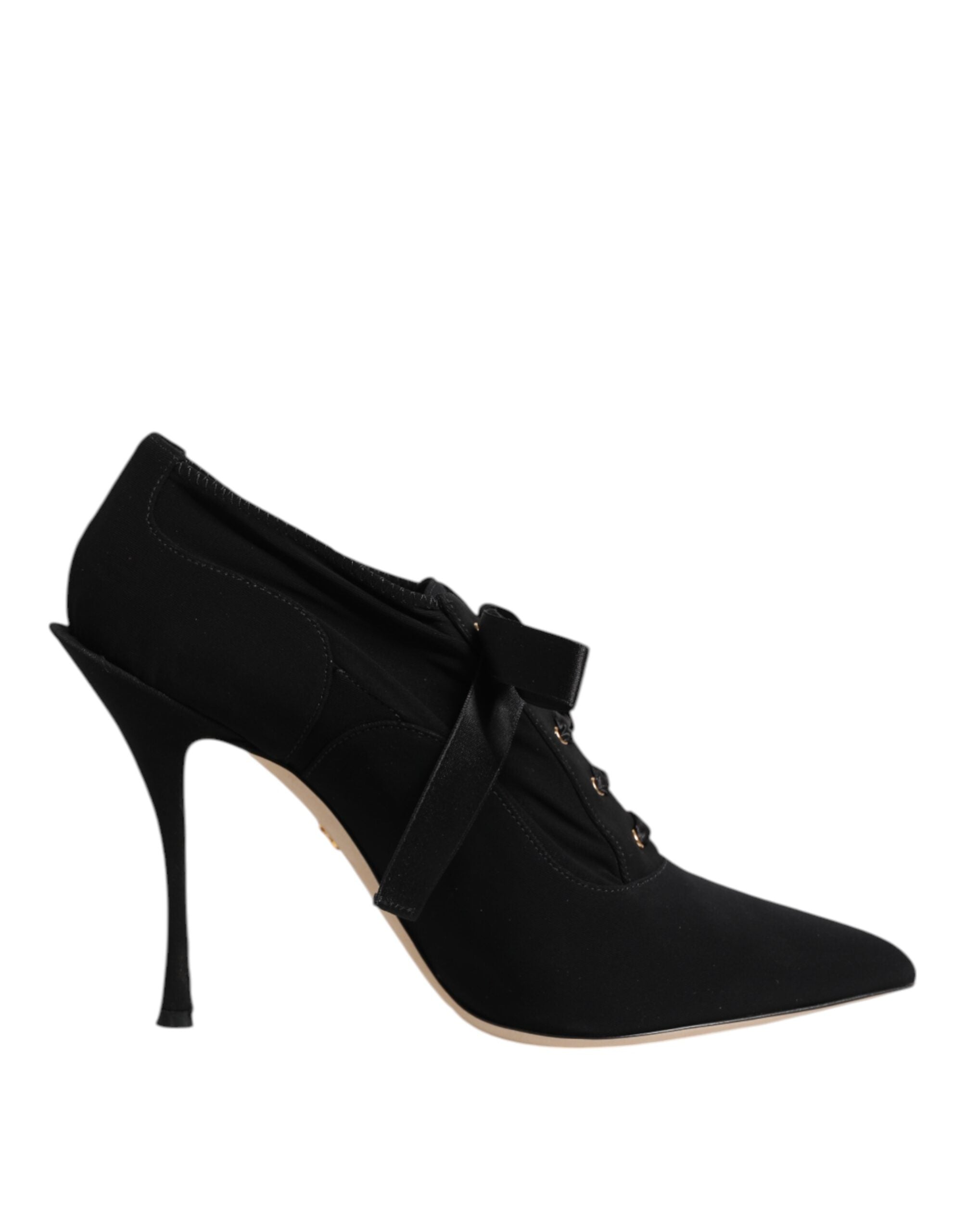 Dolce & Gabbana Black Lace Up Stiletto Heels - Artisanal Luxury