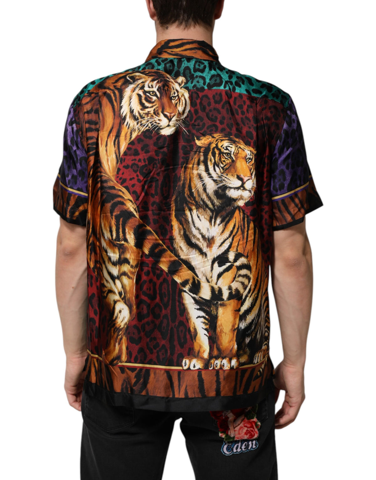 Dolce & Gabbana Silk Tiger Print Hawaiian T-shirt - Luxe Elegance