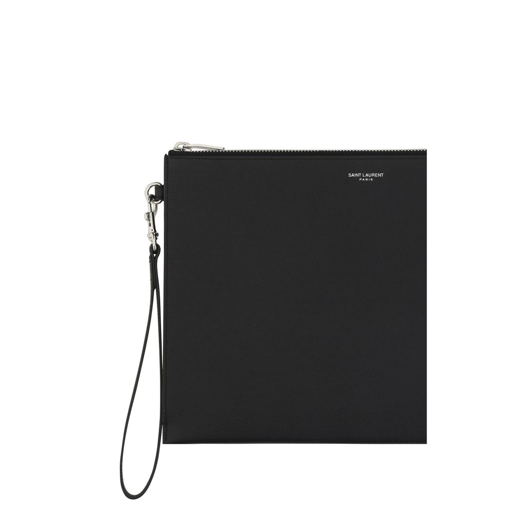 Saint Laurent Black Calf Leather iPad Holder - Luxurious Elegance