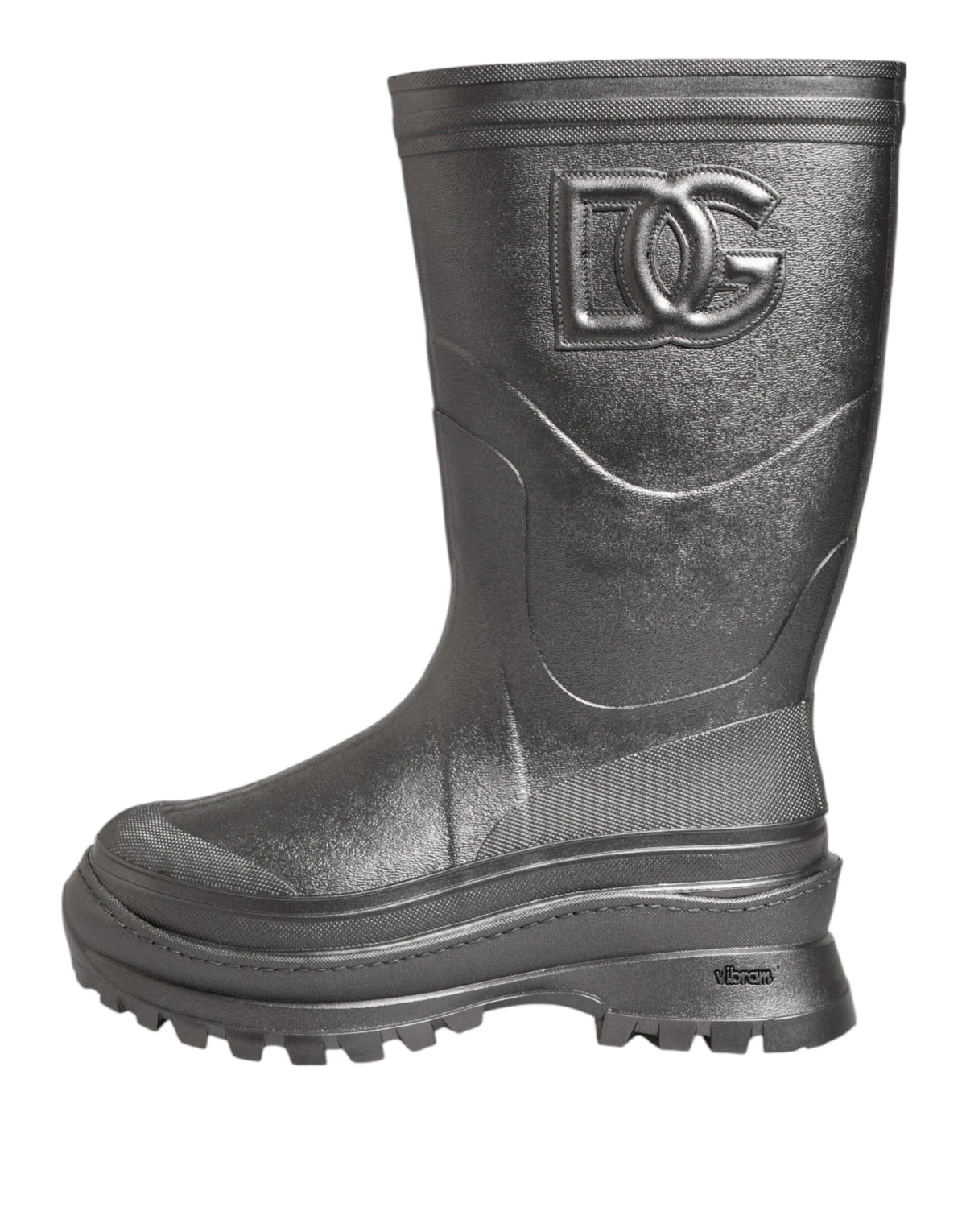 Elevate your rainy day style with Dolce & Gabbana's Black Argento Pull On Rain Boots, crafted from premium waterproof rubber for unmatched elegance and comfort.