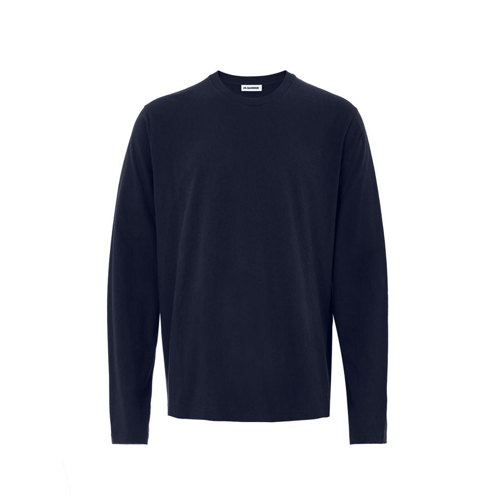 Indulge in the exquisite Jil Sander Blue Cotton T-Shirt, crafted from a luxurious blend of cotton and cashmere, embodying timeless elegance for the discerning individual.