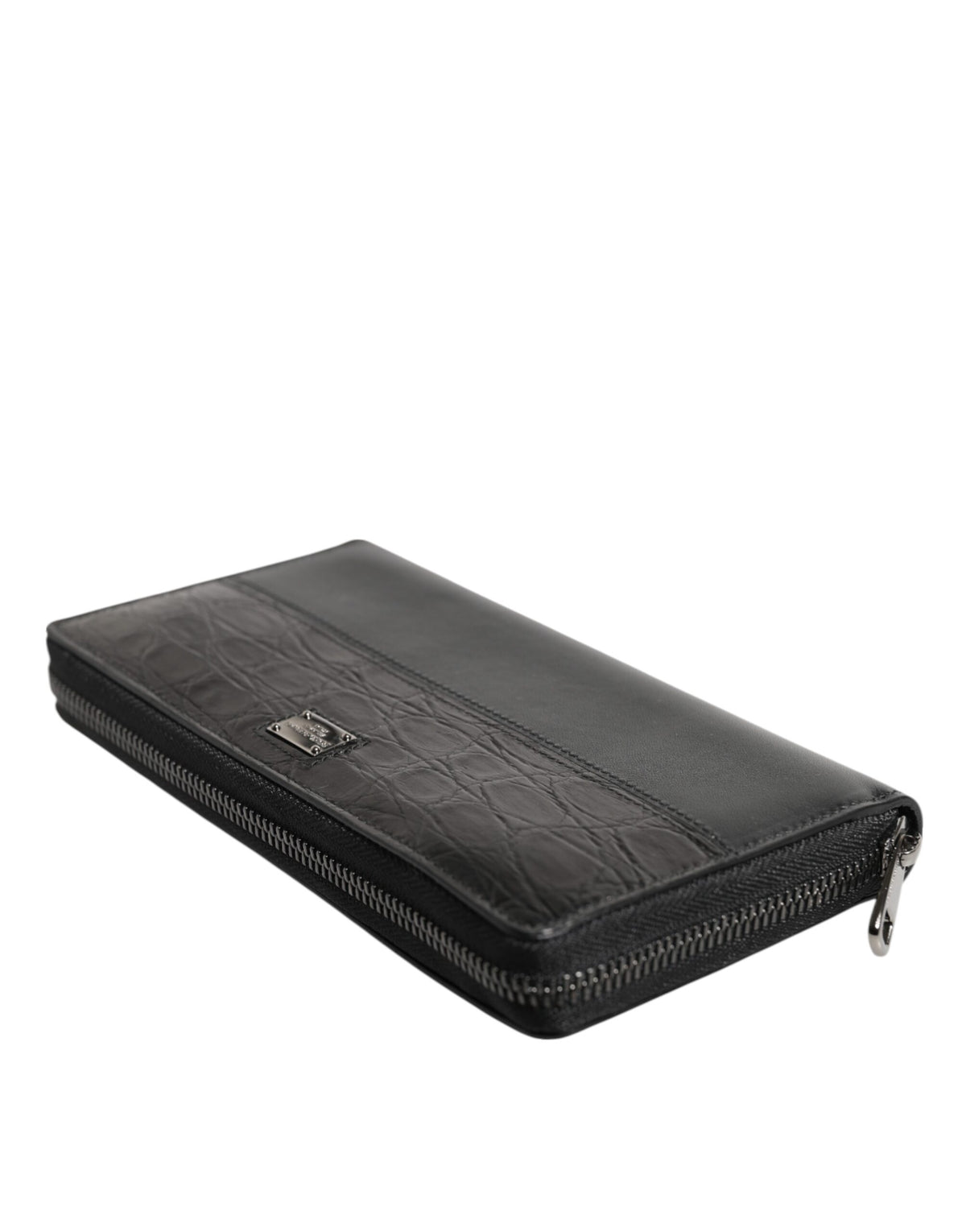 Dolce & Gabbana Black Leather Zip Around Wallet - Timeless Elegance
