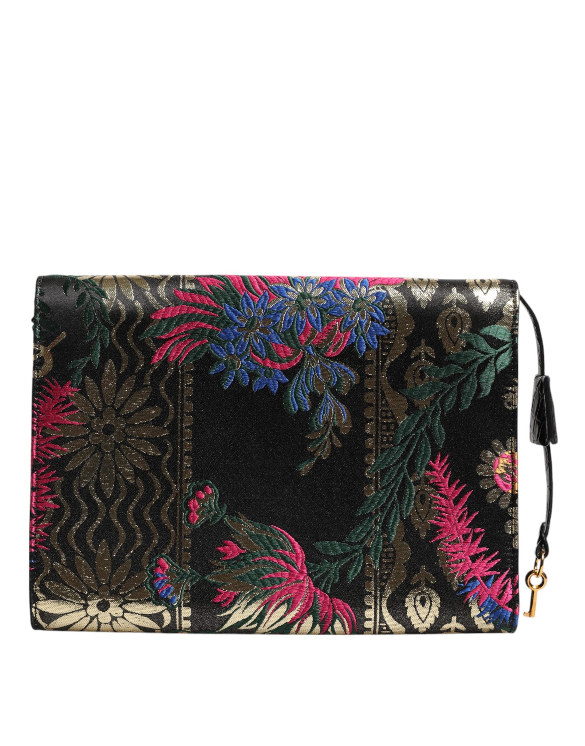 Dolce & Gabbana Multicolor Jacquard Floral Document Briefcase Bag