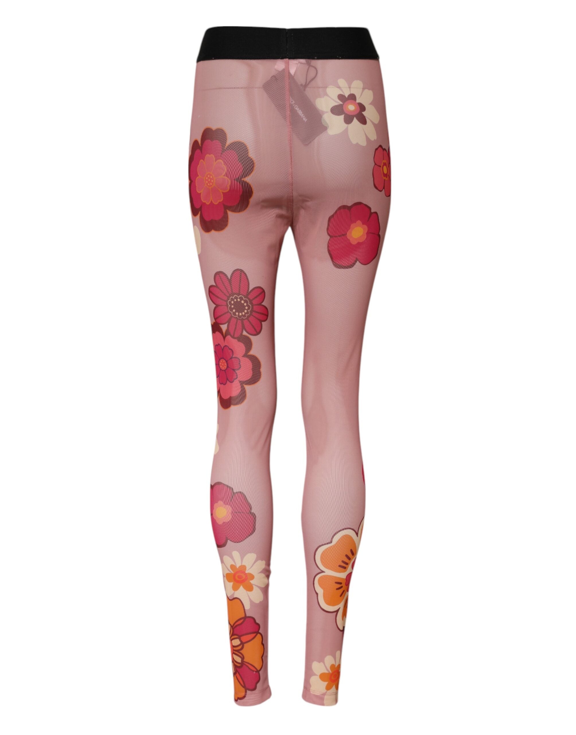 Indulge in the exquisite Dolce & Gabbana Pink Floral Leggings, where luxurious materials meet captivating design, perfect for those who embody elegance and sophistication.