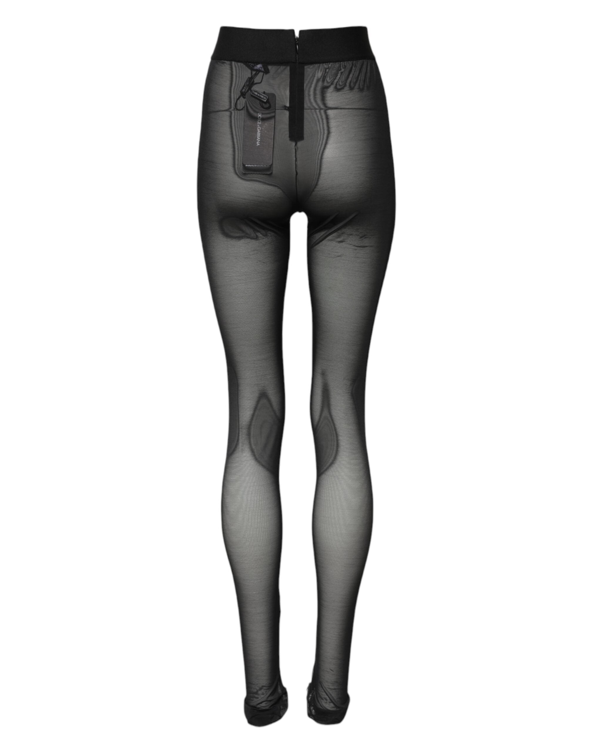 Dolce & Gabbana Black Nylon Leggings Stretch Pants