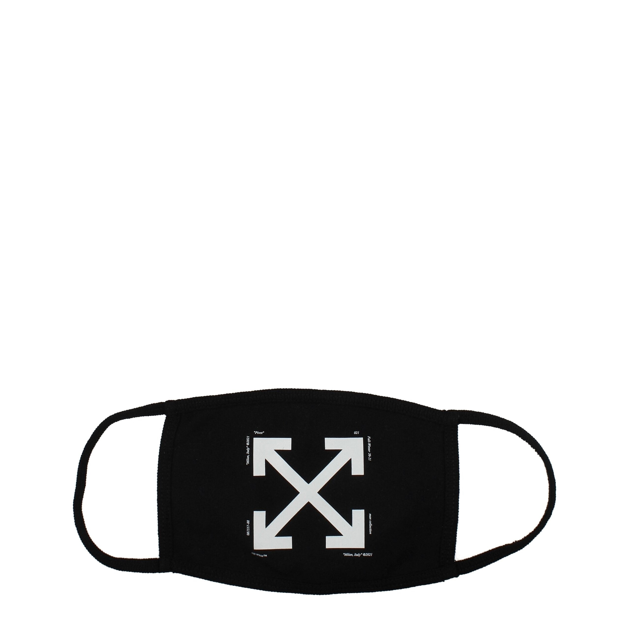 Off-White Black Cotton Facemask – Artisanal Luxe Statement Piece