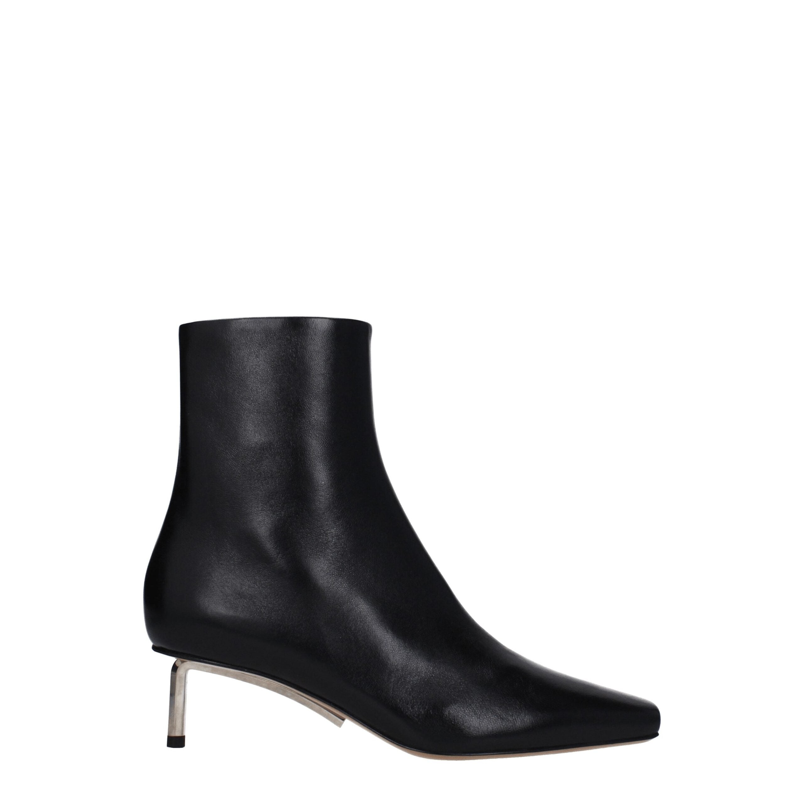 Elevate your style with Off-White Black Leather Ankle Boots, crafted from premium leather for timeless elegance and effortless sophistication in every step.