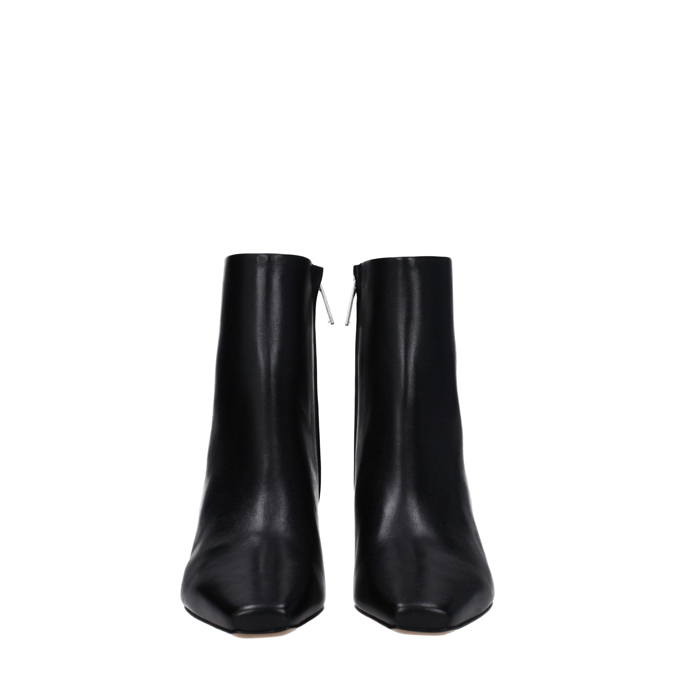 Elevate your style with Off-White Black Leather Ankle Boots, crafted from premium leather for timeless elegance that embodies sophistication and confidence.