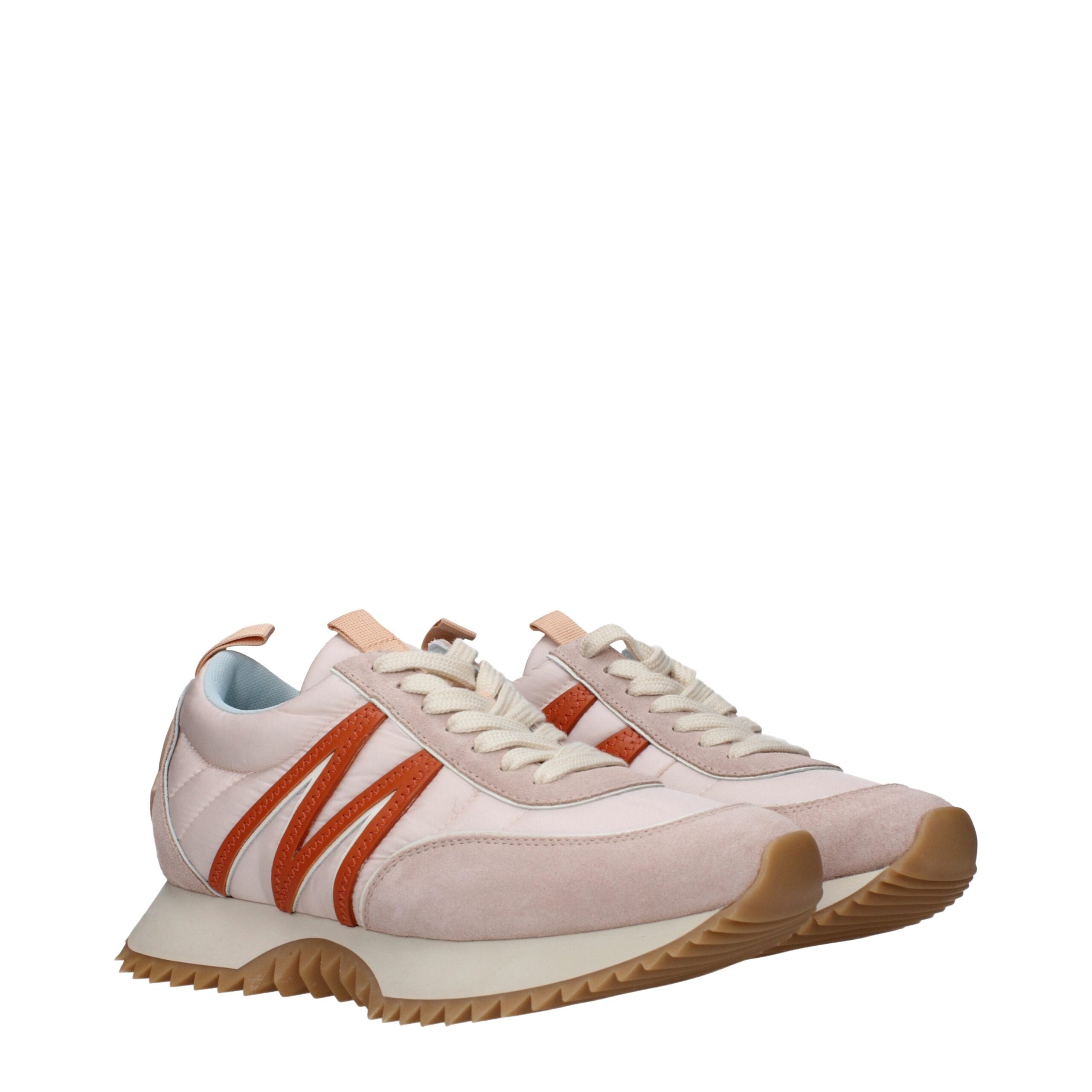 Elevate your style with Moncler Pink Fabric Chunky Sneakers, where exquisite craftsmanship meets luxurious design, perfect for the discerning modern individual.