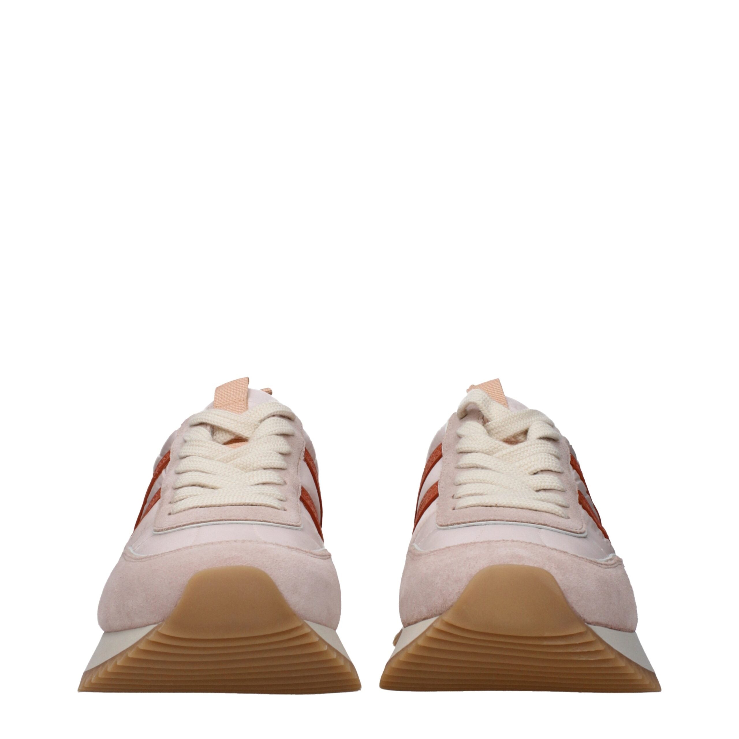Elevate your style with Moncler Pink Fabric Chunky Sneakers, where exquisite craftsmanship meets luxurious design, perfect for the modern connoisseur.
