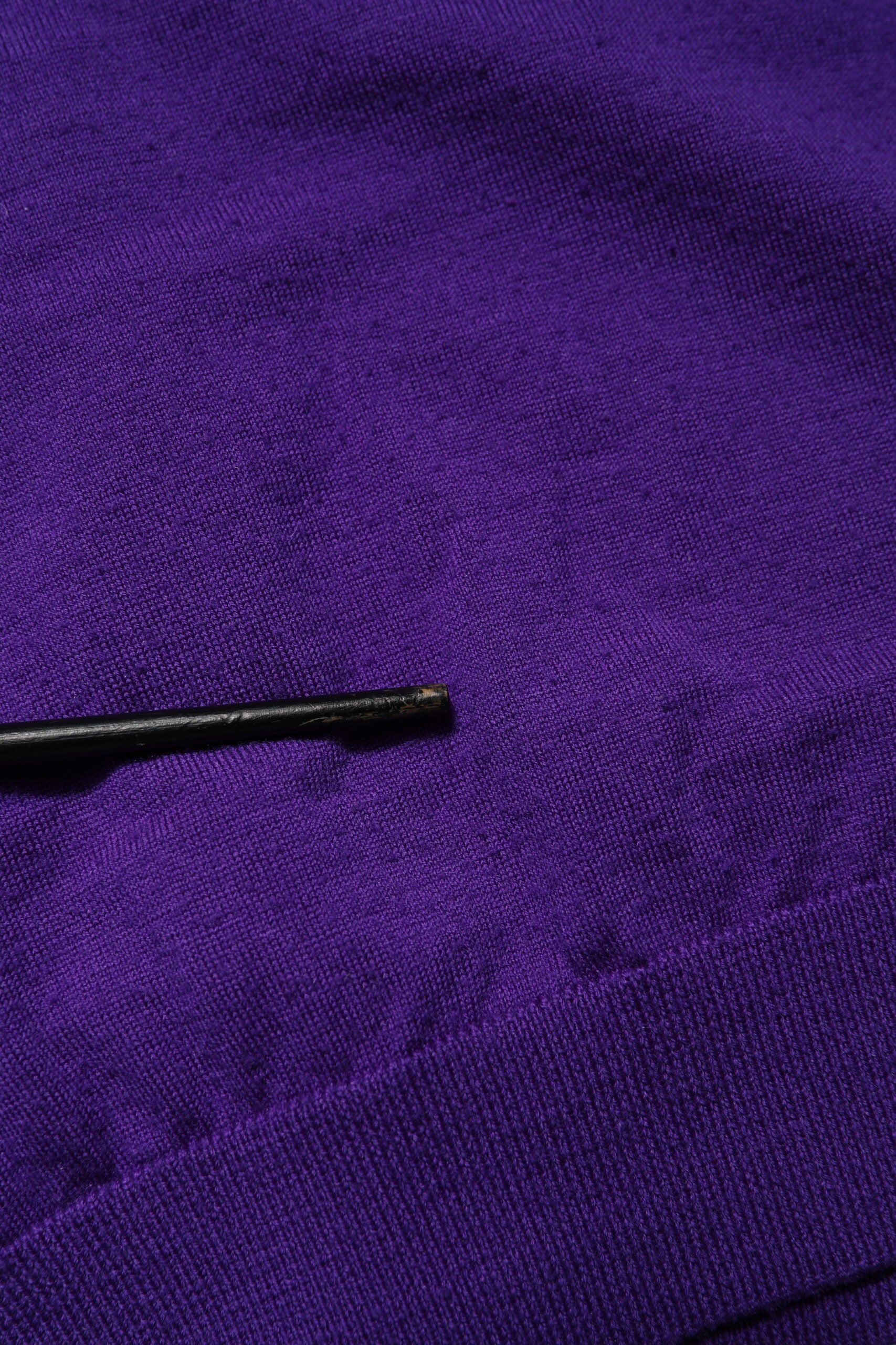 Dolce & Gabbana Purple Wool Knit V-neck Cardigan Sweater