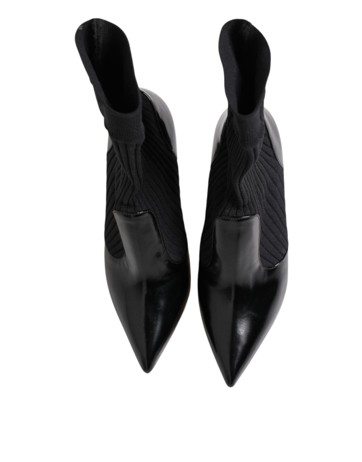 Elevate your style with Dolce & Gabbana's Black Stretch Stilettos Booties, crafted from luxurious materials for an exquisite blend of elegance and confidence.