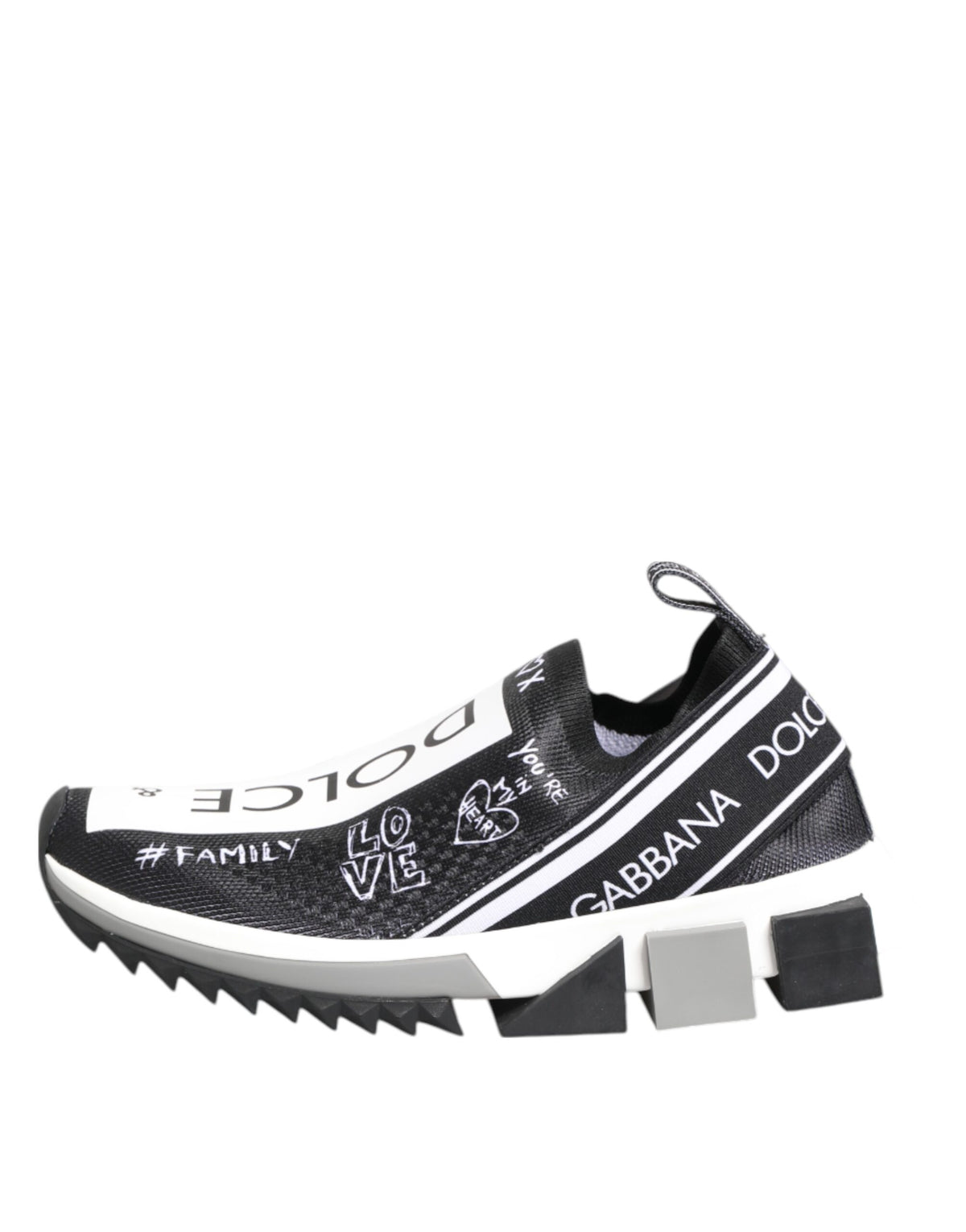 Step into a world of elegance with Dolce & Gabbana's Black White Sorrento Low Top Sneakers, where exquisite Italian craftsmanship meets luxurious comfort for the discerning fashion lover.