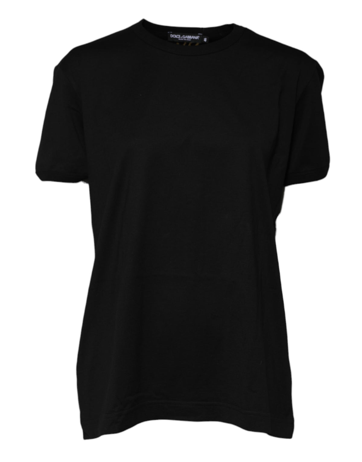Elevate your wardrobe with the Dolce & Gabbana Black Cotton Goodluck Tee, a timeless piece of Italian craftsmanship that embodies luxury and sophistication.
