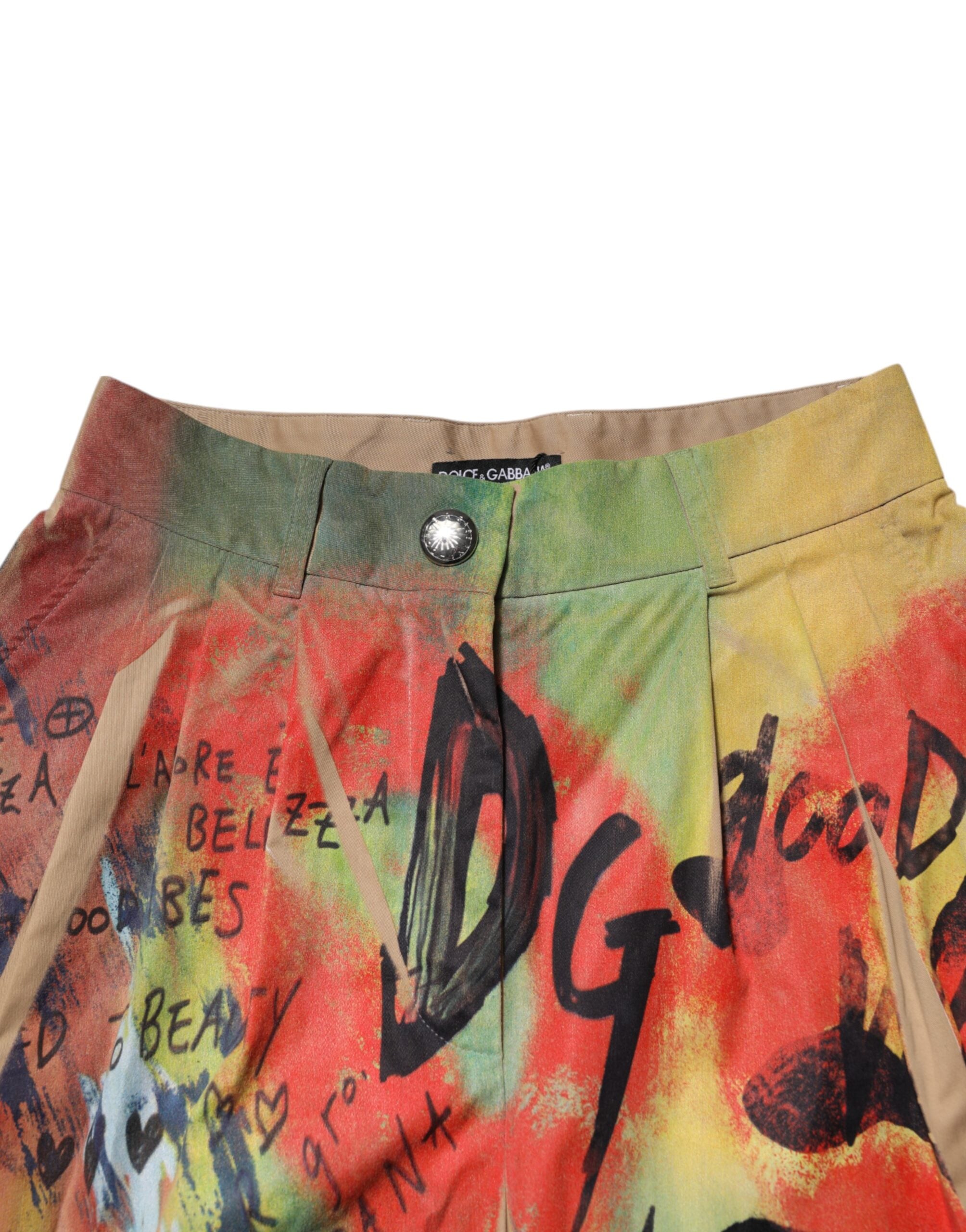 Dolce & Gabbana Multicolor High Waist Cargo Trouser Pants