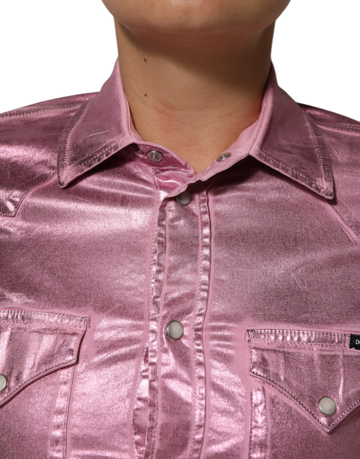 Indulge in the exquisite Dolce & Gabbana Pink Cotton Stretch Collared Cropped Jacket, a timeless piece that embodies luxury, sophistication, and Italian craftsmanship.