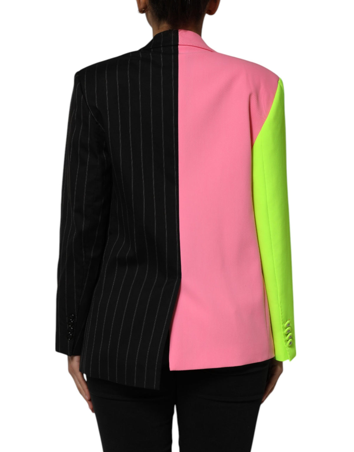 Experience the exquisite Dolce & Gabbana Multicolor Patchwork Embellished Coat Jacket, where luxurious materials and Italian craftsmanship redefine elegance for the discerning individual.