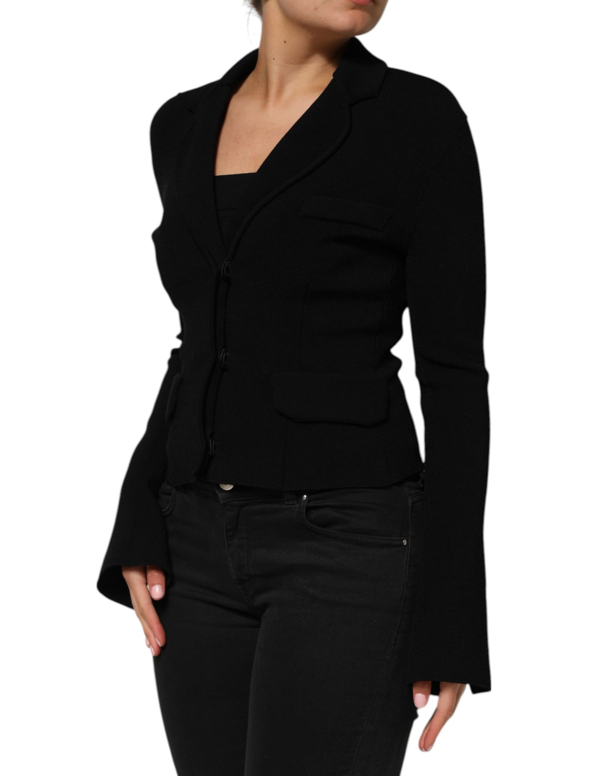 Elevate your style with the Dolce & Gabbana Black Viscose Single Breasted Blazer, a masterpiece of Italian craftsmanship that embodies timeless elegance and sophistication.
