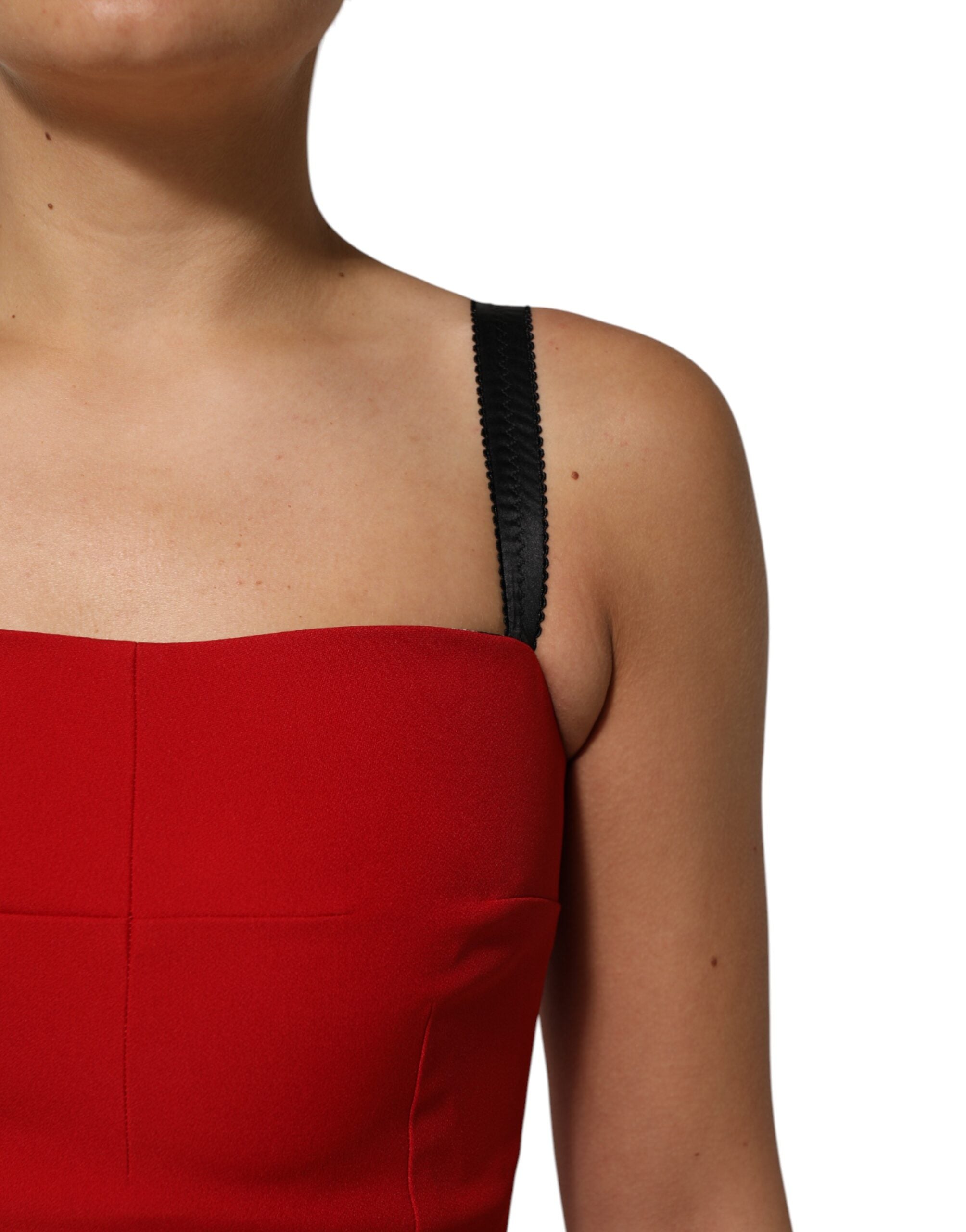 Indulge in the exquisite allure of the Dolce & Gabbana Red Stretch Bodycon Sheath Dress, a timeless masterpiece crafted in Italy, embodying sophistication and sensual elegance.