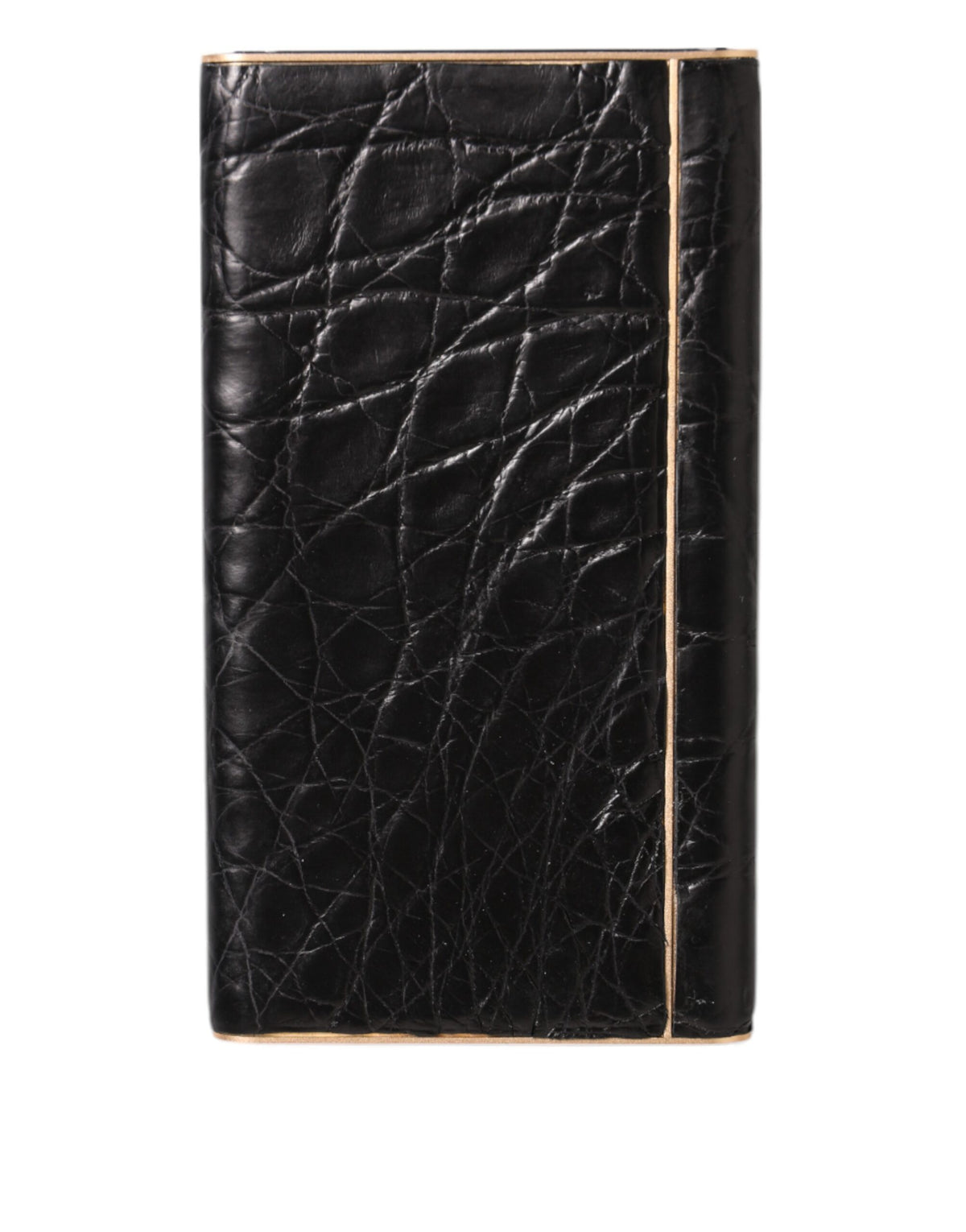 Elevate your style with the Dolce & Gabbana Black Leather Exotic Skin Power Bank, a fusion of exquisite craftsmanship and luxury, perfect for the discerning individual.