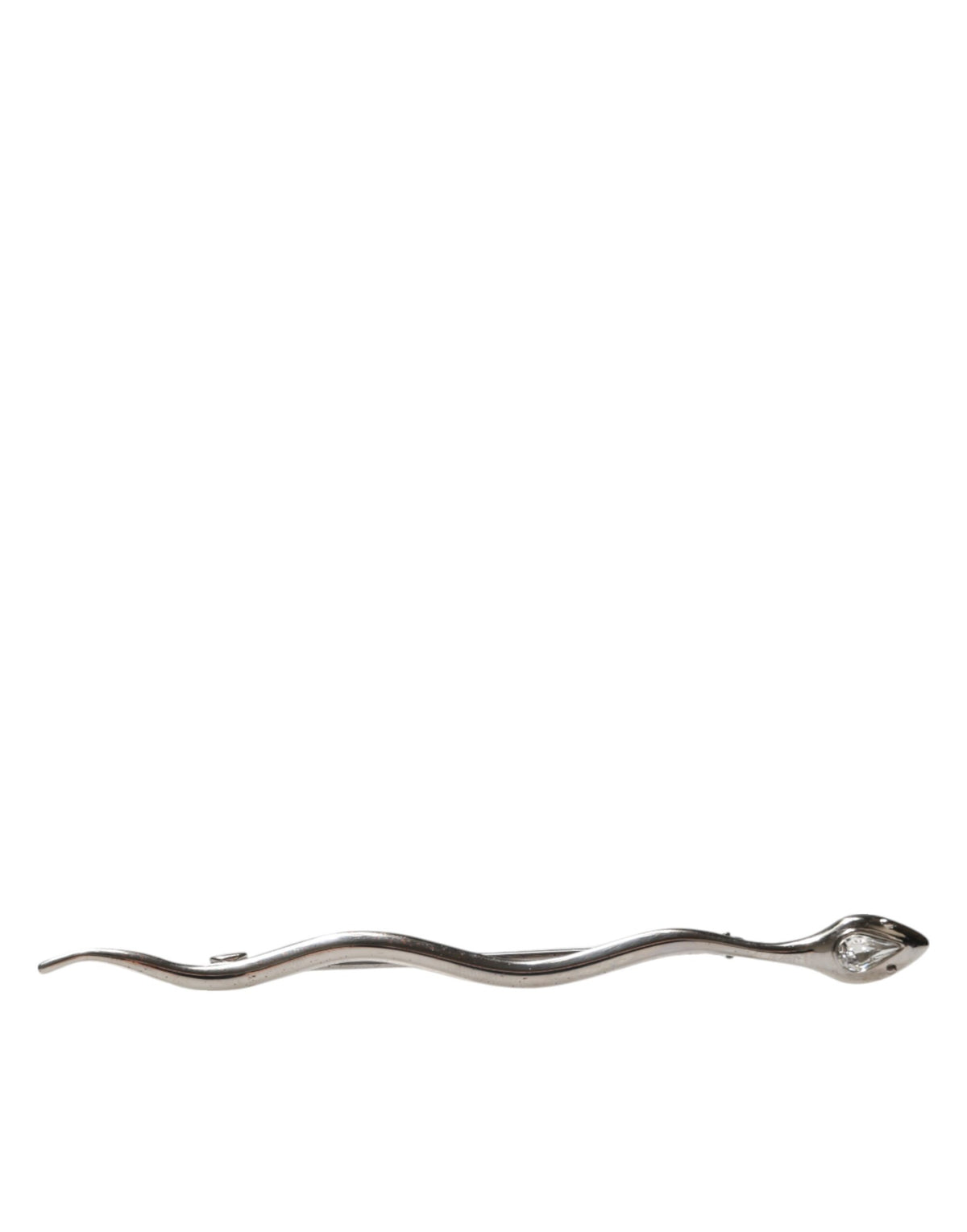 Elevate your ensemble with the Dolce & Gabbana Silver Brass Crystal Spilla Serpente Brooch Pin, a luxurious statement of Italian craftsmanship and timeless elegance.