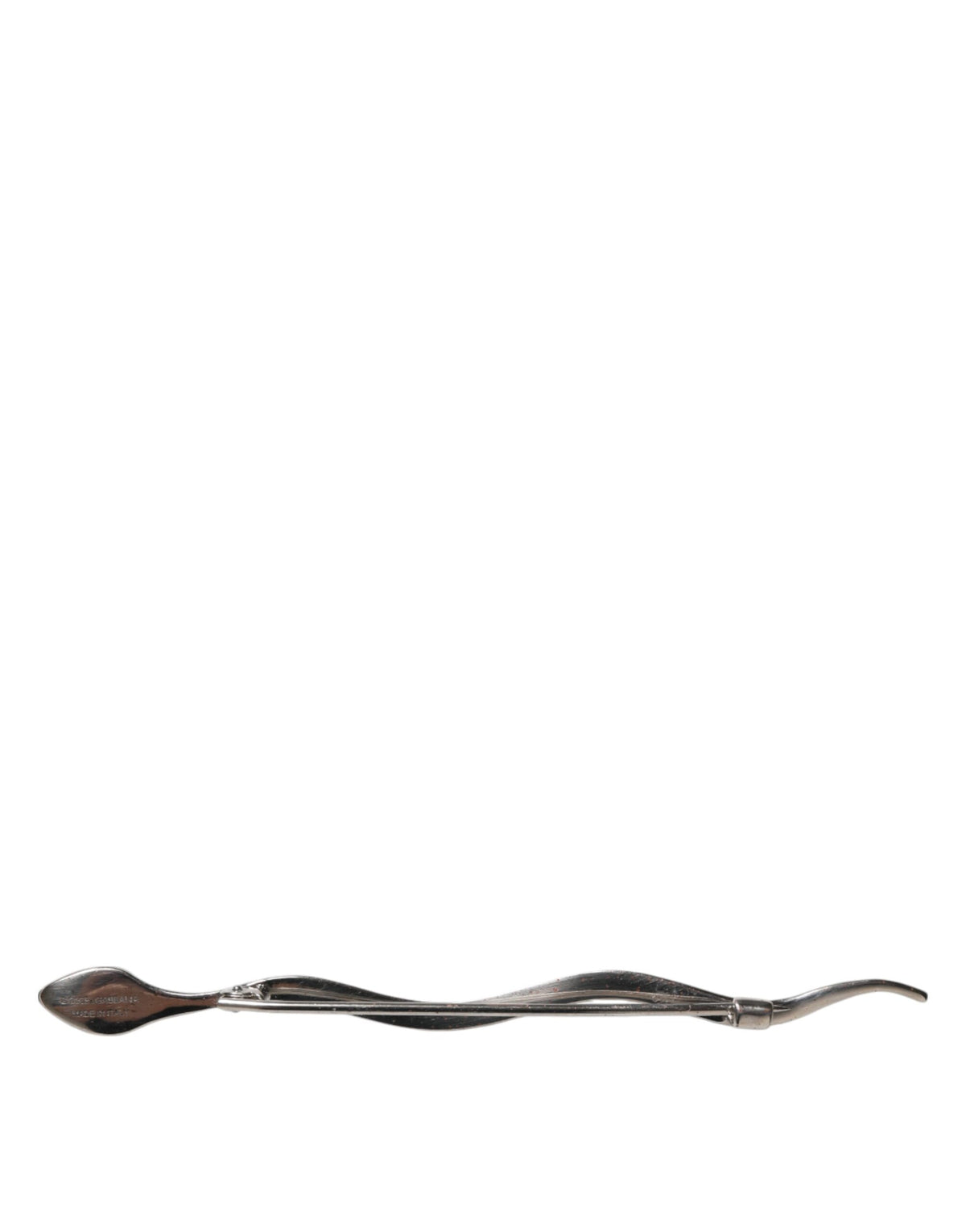 Elevate your style with the Dolce & Gabbana Silver Brass Crystal Spilla Serpente Brooch Pin, a masterpiece of Italian craftsmanship that embodies luxury and sophistication.