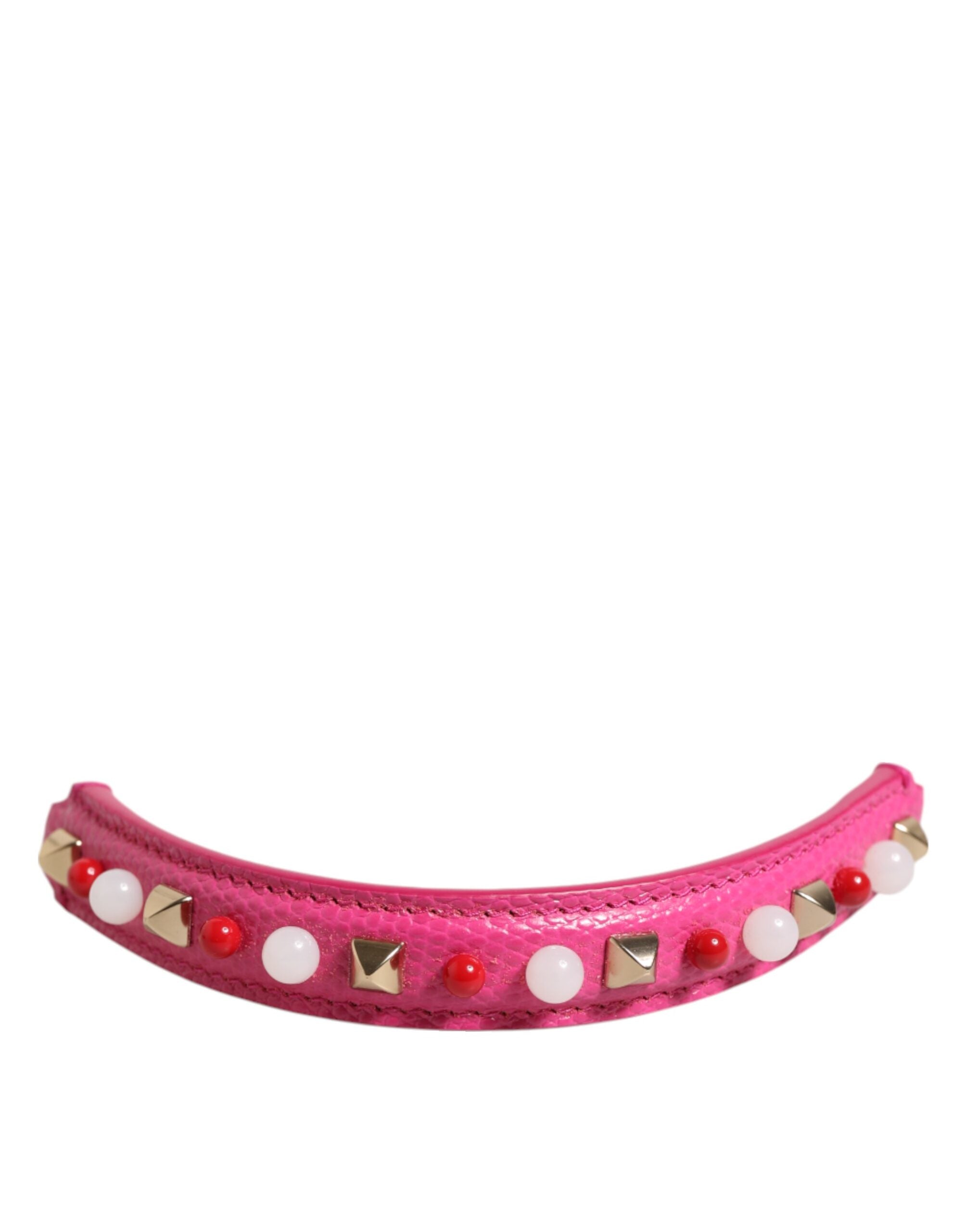 Elevate your style with the Dolce & Gabbana Pink Embellished Leather Bag Handle, a luxurious expression of Italian craftsmanship, perfect for the discerning individual.