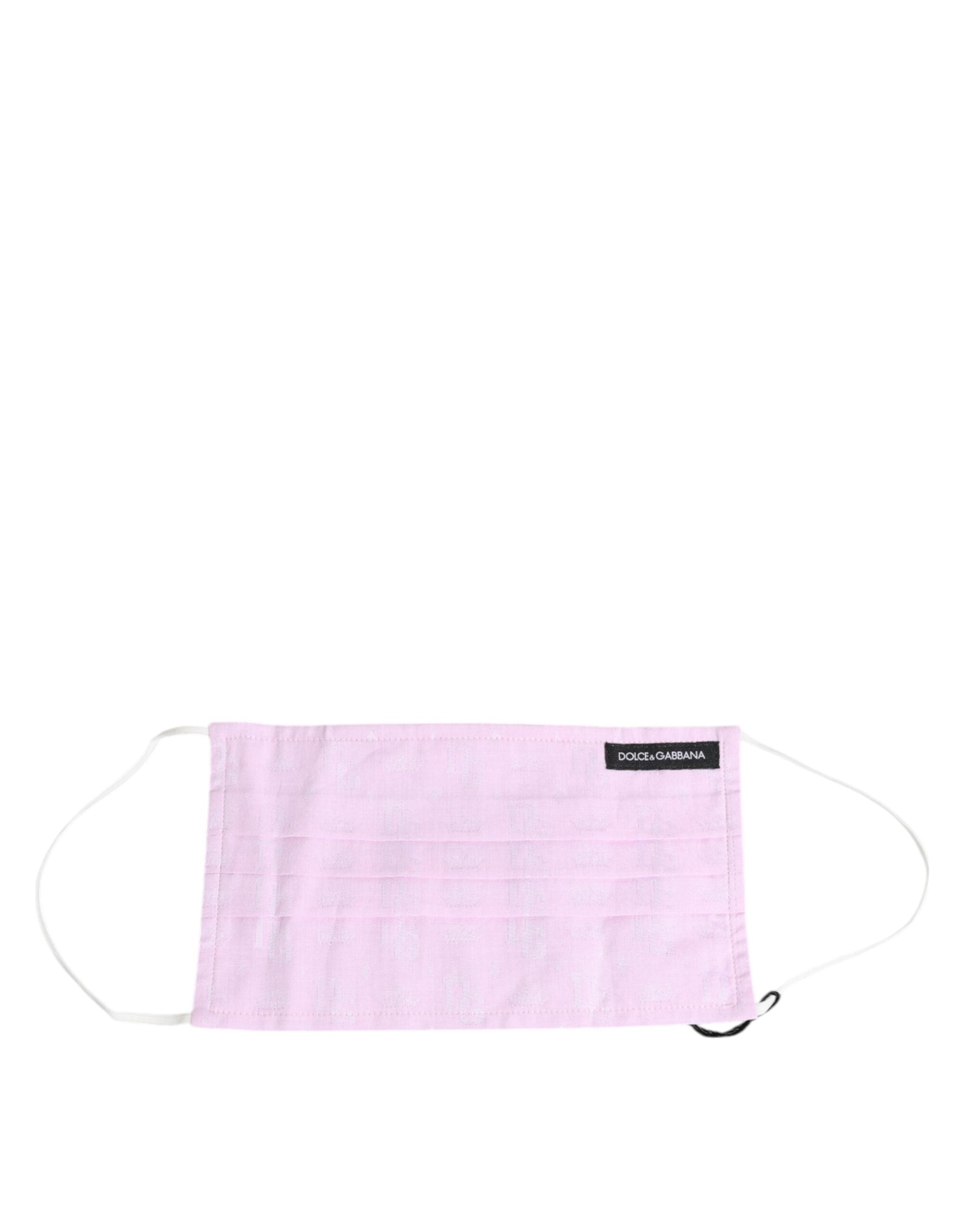 Dolce & Gabbana Pink Cotton Logo Elastic Ear Strap Face Mask
