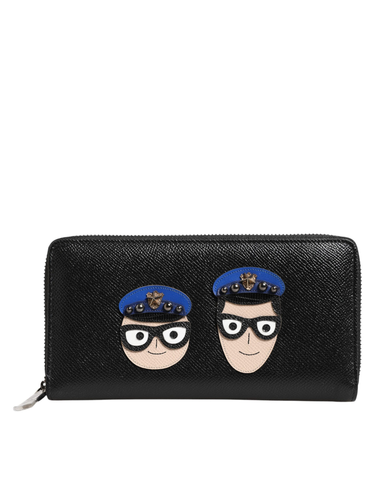 Indulge in the exquisite Dolce & Gabbana Black Leather #DGFAMILY Zipper Continental Wallet, where luxurious craftsmanship meets timeless elegance, perfect for the discerning individual.