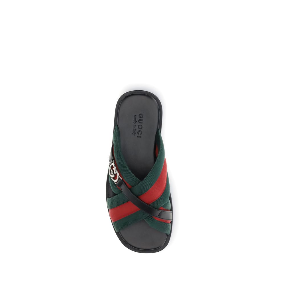 Gucci Black Polyamide Flat Sandals