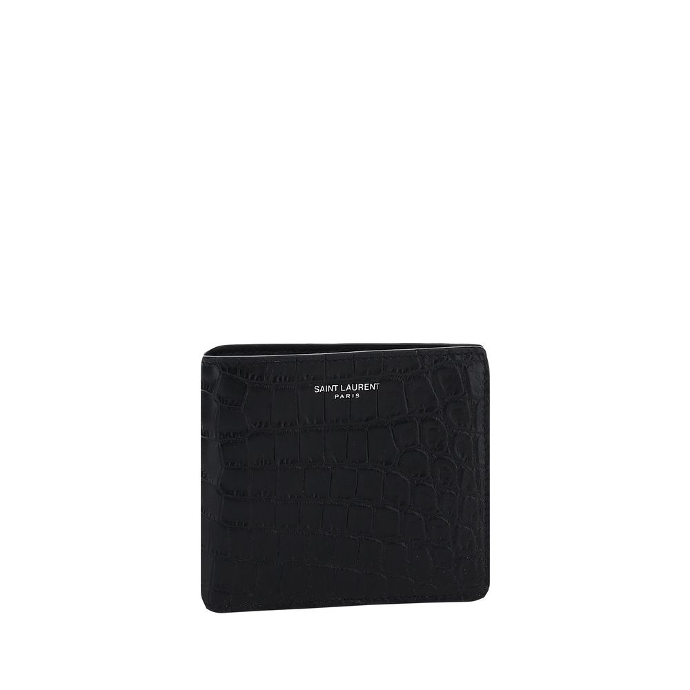 Saint Laurent Black Calf Leather Bos Taurus Wallet - Luxury Elegance