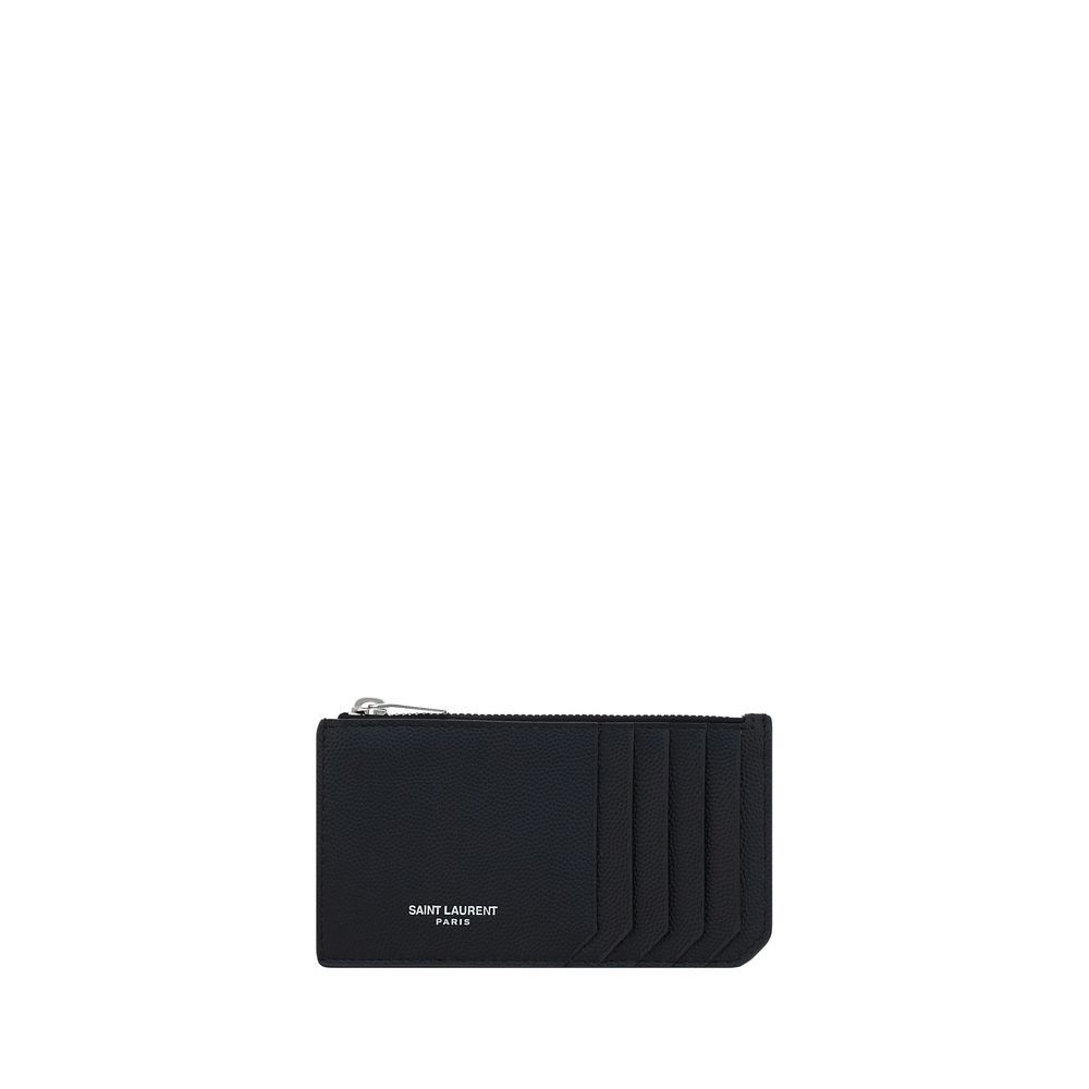 Experience the allure of the Saint Laurent Black Calf Leather Bos Taurus Wallet, a symbol of exquisite craftsmanship and timeless elegance, designed for the discerning connoisseur.