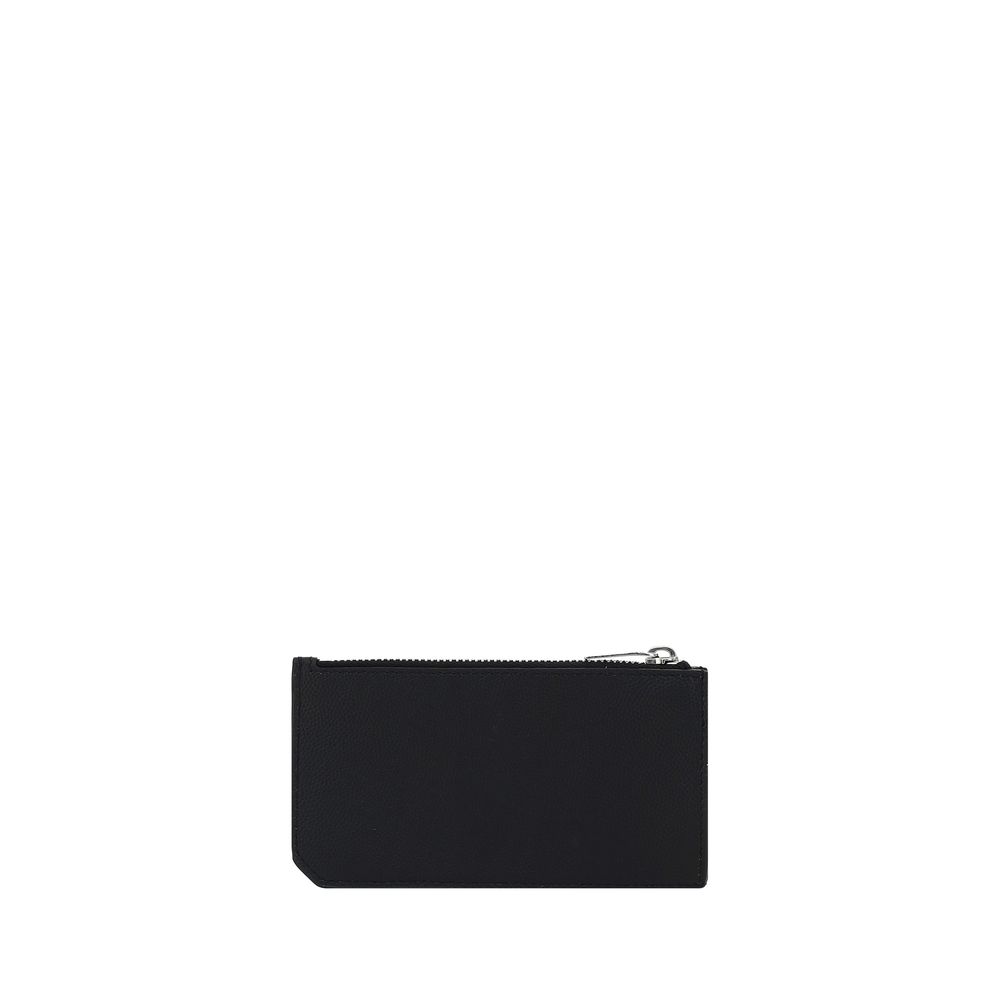 Discover the Saint Laurent Black Calf Leather Bos Taurus Wallet, a masterpiece of haute couture luxury, crafted from exquisite 100% calf leather for the discerning connoisseur.