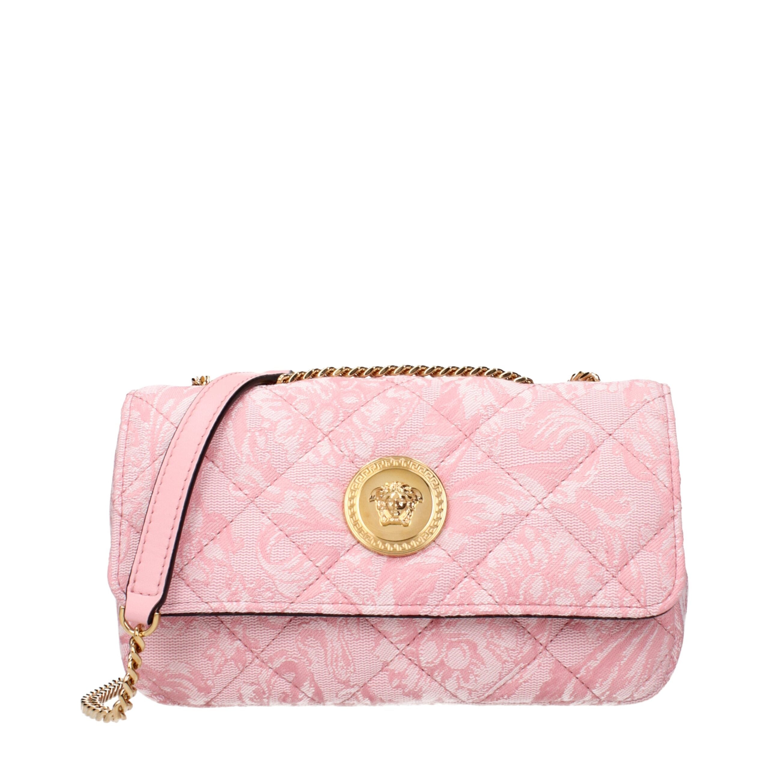 Versace Pink Fabric Shoulder Bag - Timeless Luxury Redefined
