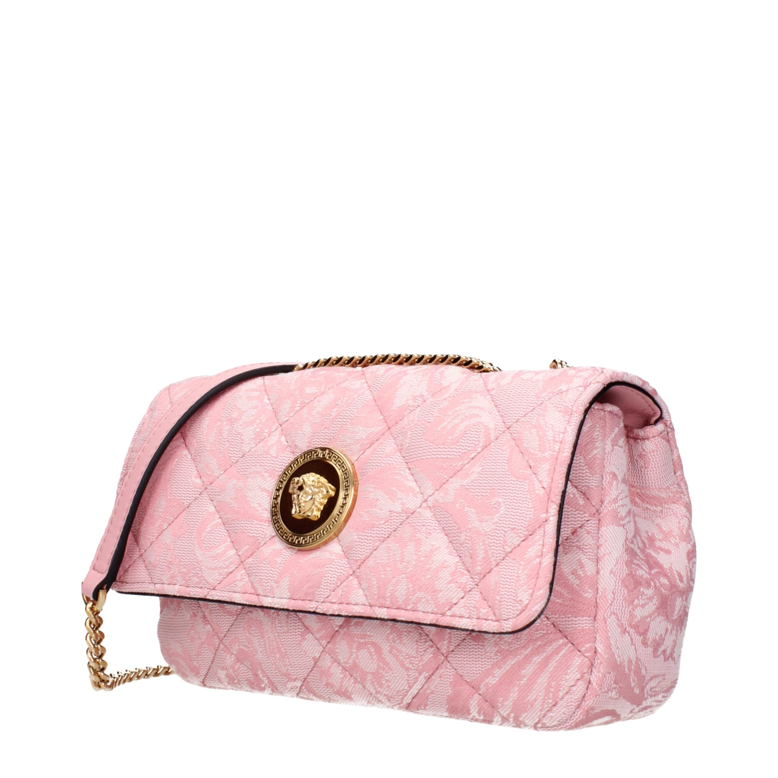 Versace Pink Fabric Shoulder Bag - Timeless Elegance Redefined