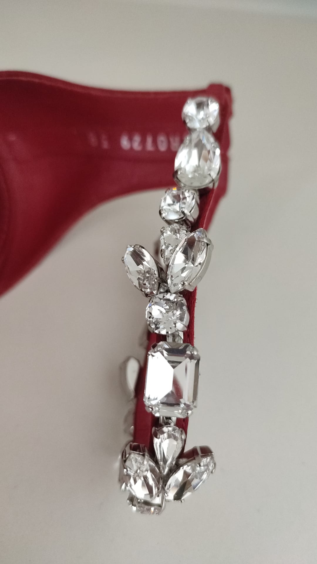 Dolce & Gabbana Red Satin Crystals Keira Sandals Couture