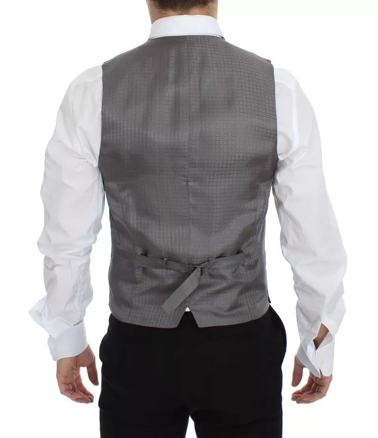 Elevate your elegance with the Dolce & Gabbana Gray Striped Formal Dress Gilet Vest, a masterpiece of Italian craftsmanship in luxurious cotton and viscose.
