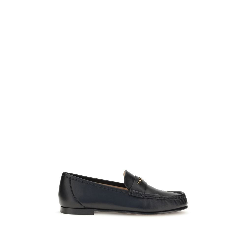 Chloé Black Calf Leather Slip-On Loafers – Exquisite Elegance
