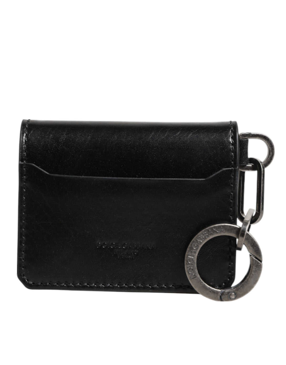 Dolce & Gabbana Black Leather Card Holder Wallet - Luxury Redefined