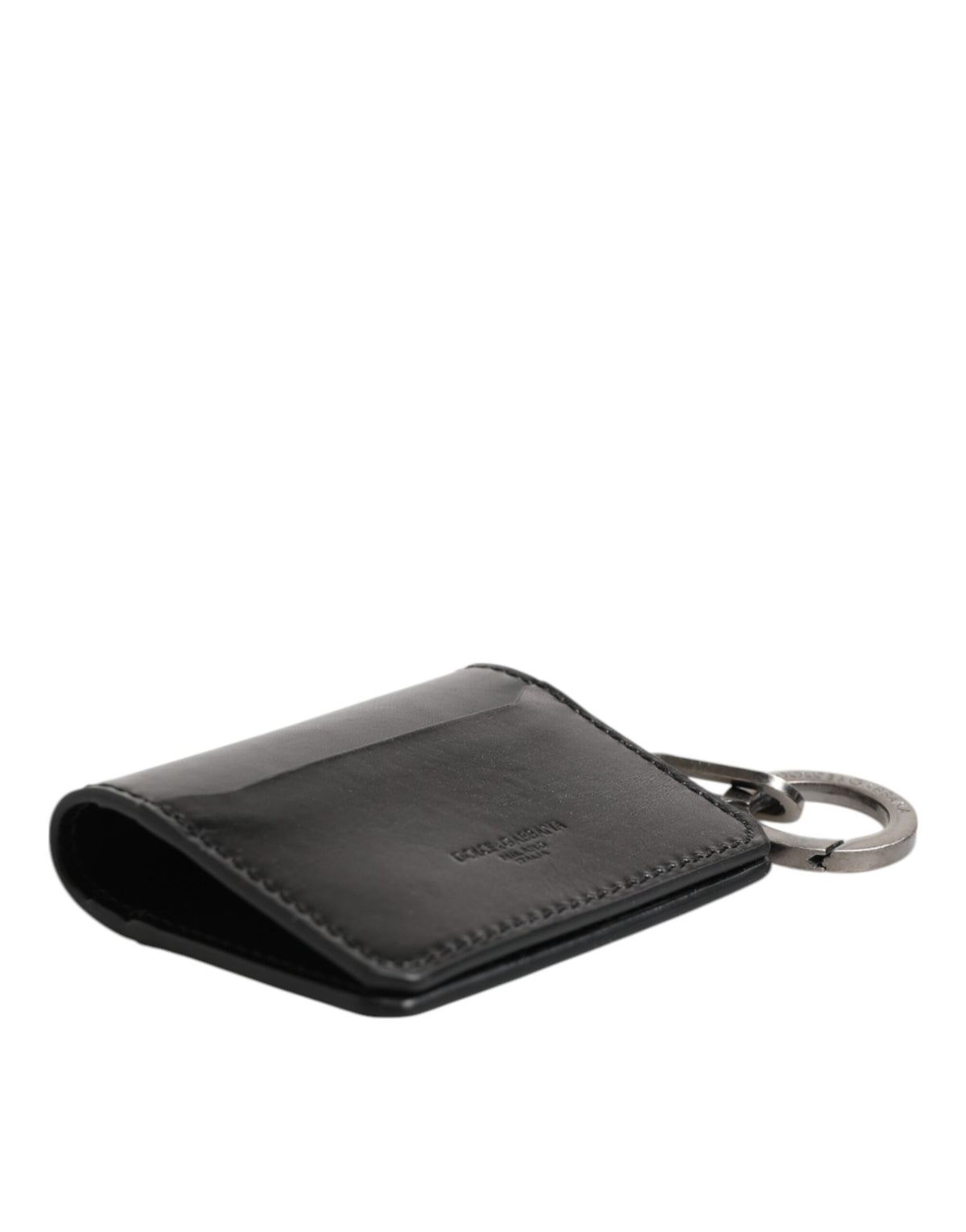 Dolce & Gabbana Black Leather Card Holder Wallet - Luxury Essentials