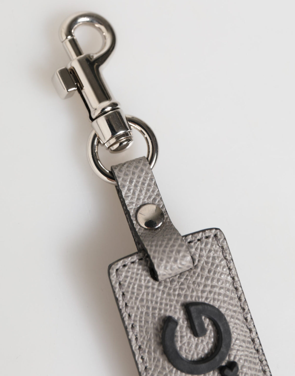 Dolce & Gabbana Gray Leather Keychain Holder - Timeless Luxury