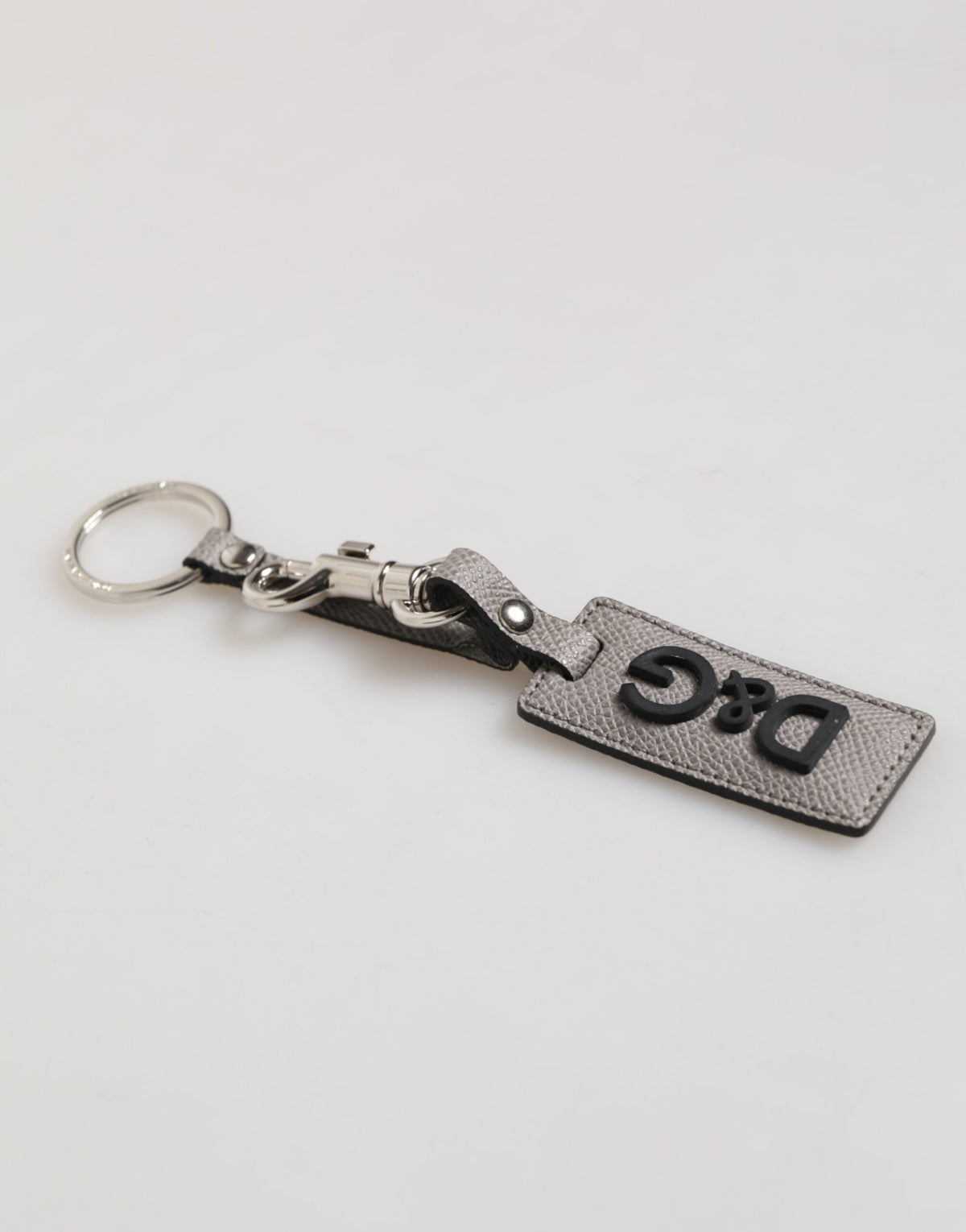 Dolce & Gabbana Gray Leather Keychain Holder - Luxury Accessory