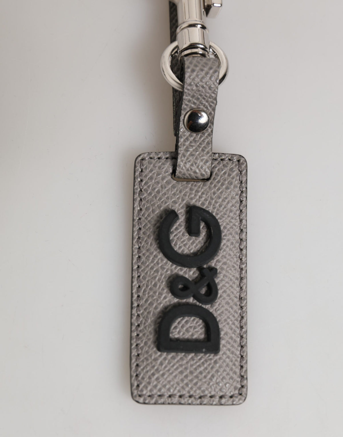 Dolce & Gabbana Gray Leather Keychain Holder - Luxury Accessory