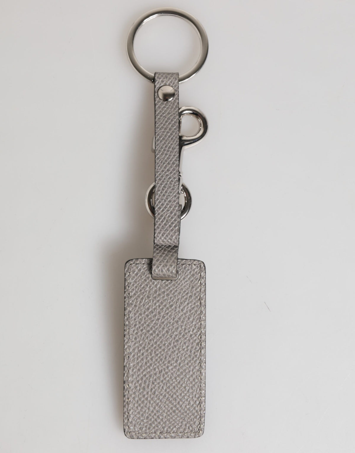 Dolce & Gabbana Gray Leather Keychain Holder - Luxury Accessory