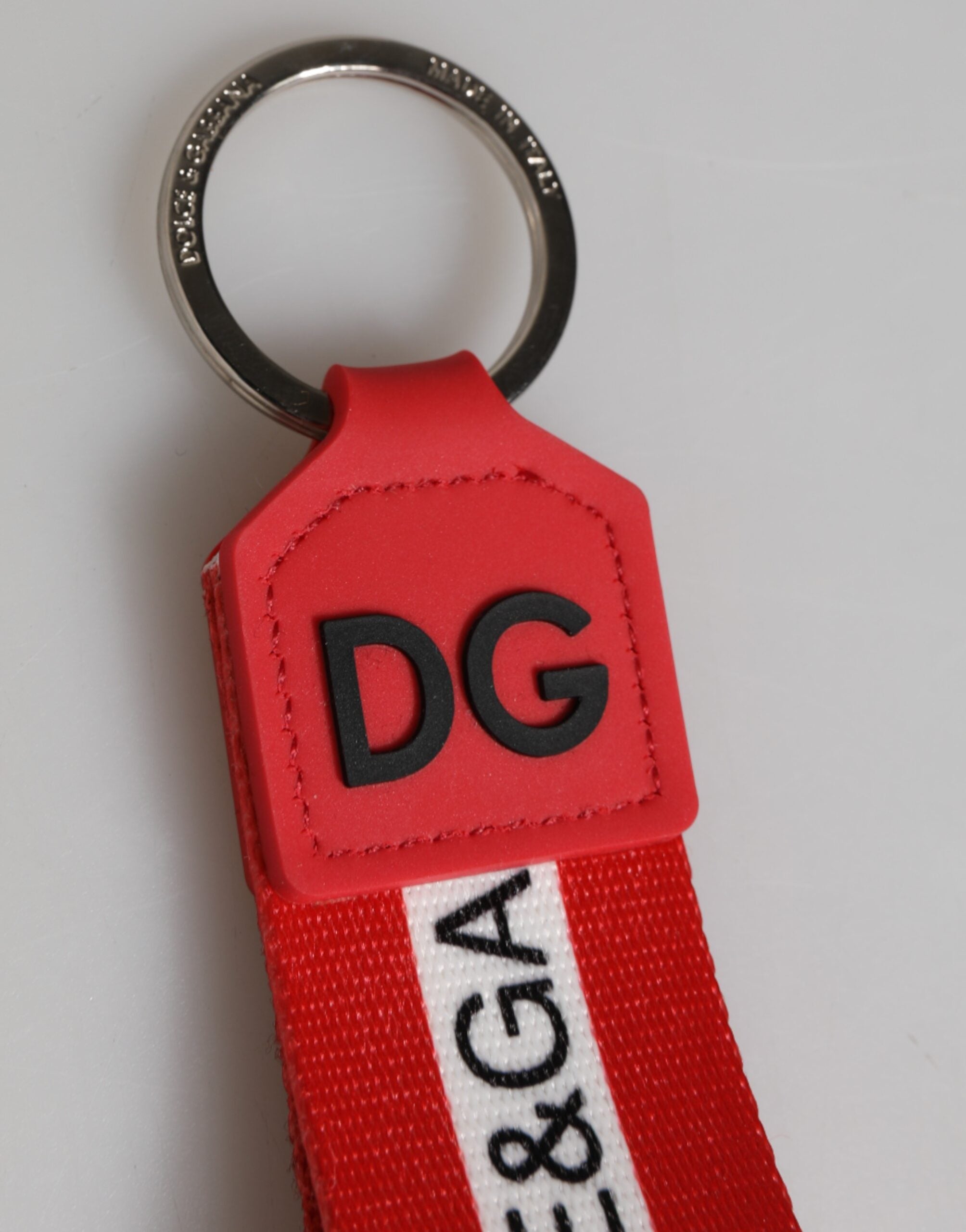 Dolce & Gabbana Red Logo Keychain - Exquisite Italian Luxury