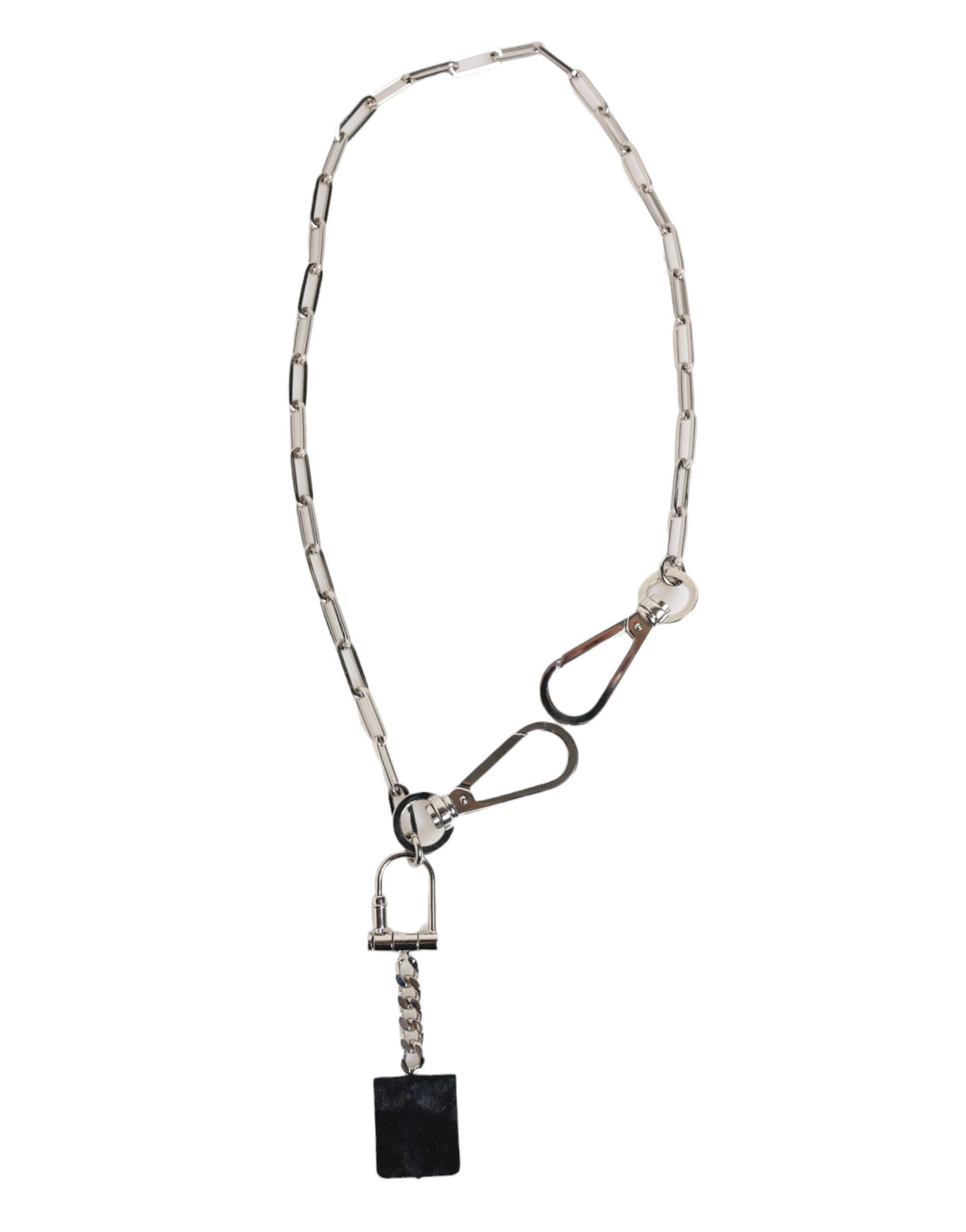 Indulge in the exquisite Dolce & Gabbana Silver Tone Metal Chain DG Logo Pendant Necklace, a luxurious blend of Zamak and brass, embodying Italian craftsmanship and timeless elegance.