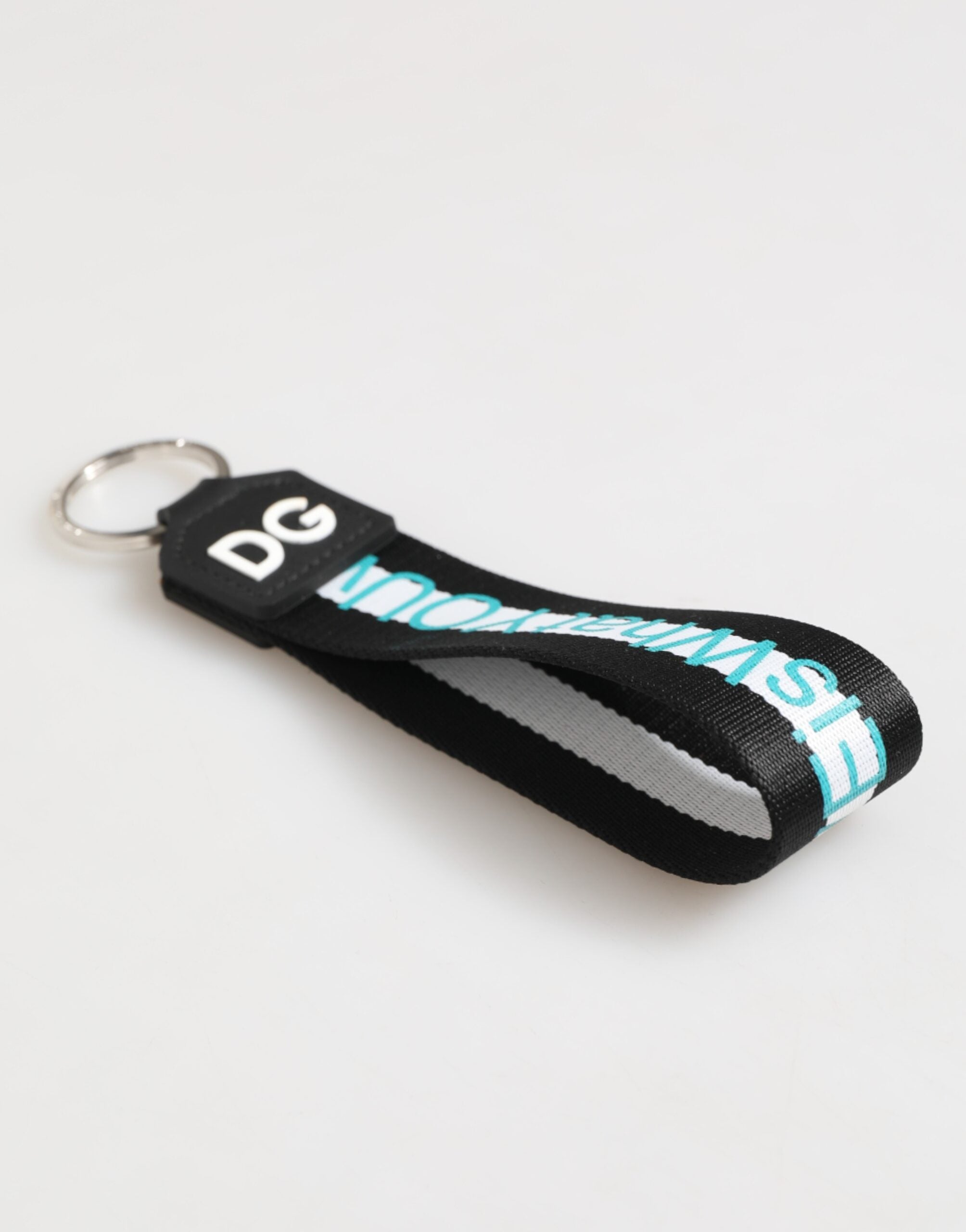 Dolce & Gabbana Multicolor Logo Polyester Brass Holder Keychain Keyring
