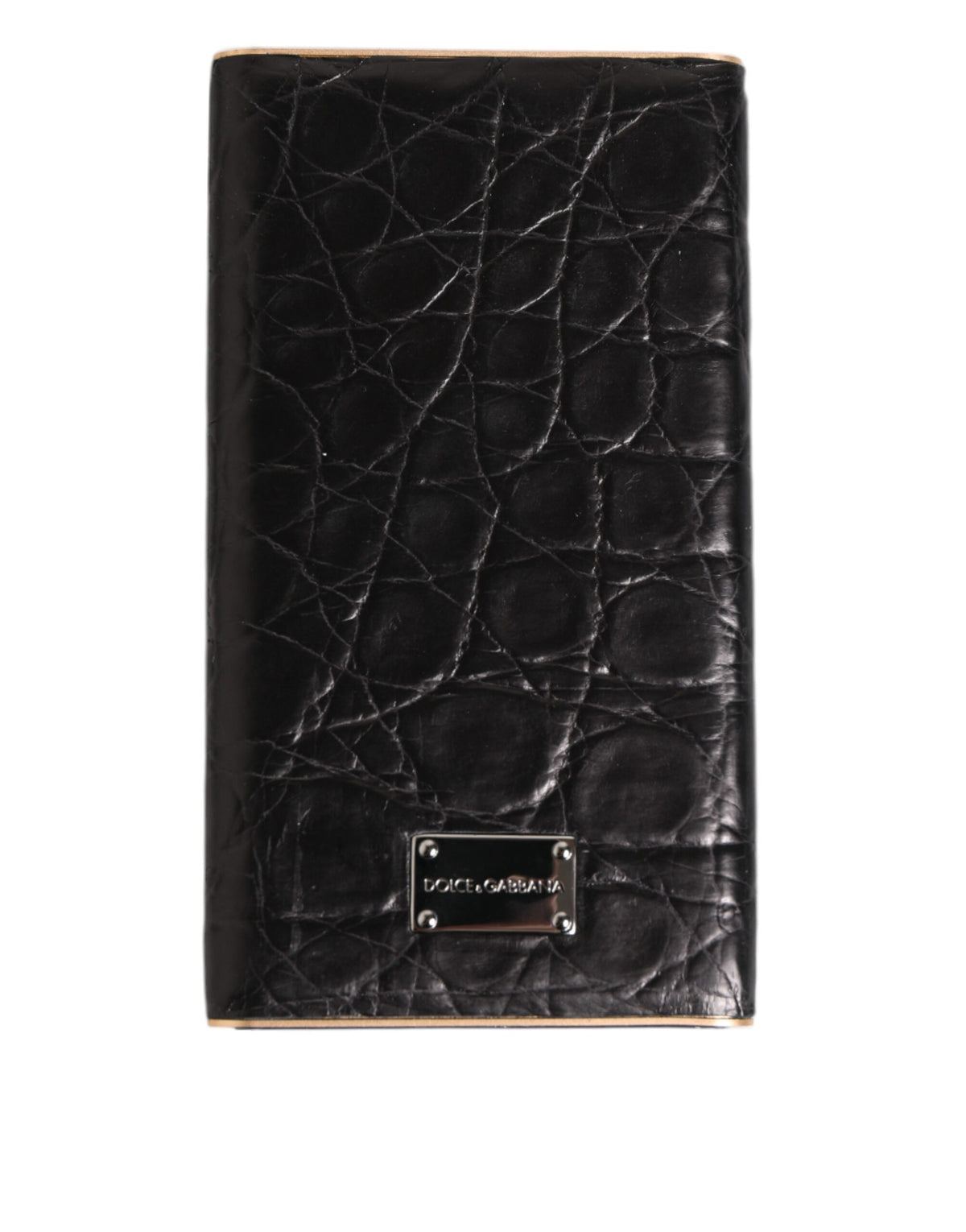 Elevate your style with the Dolce & Gabbana Black Leather Exotic Skin Power Bank, a luxurious fusion of exquisite craftsmanship and modern utility for the discerning individual.