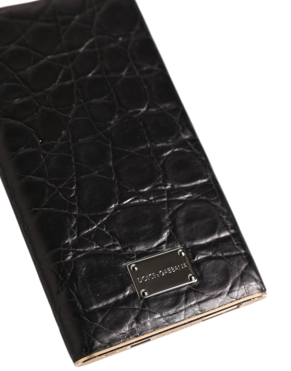 Indulge in the exquisite Dolce & Gabbana Black Leather Embossed Exotic Power Bank, where opulent craftsmanship meets luxurious functionality for the discerning individual.